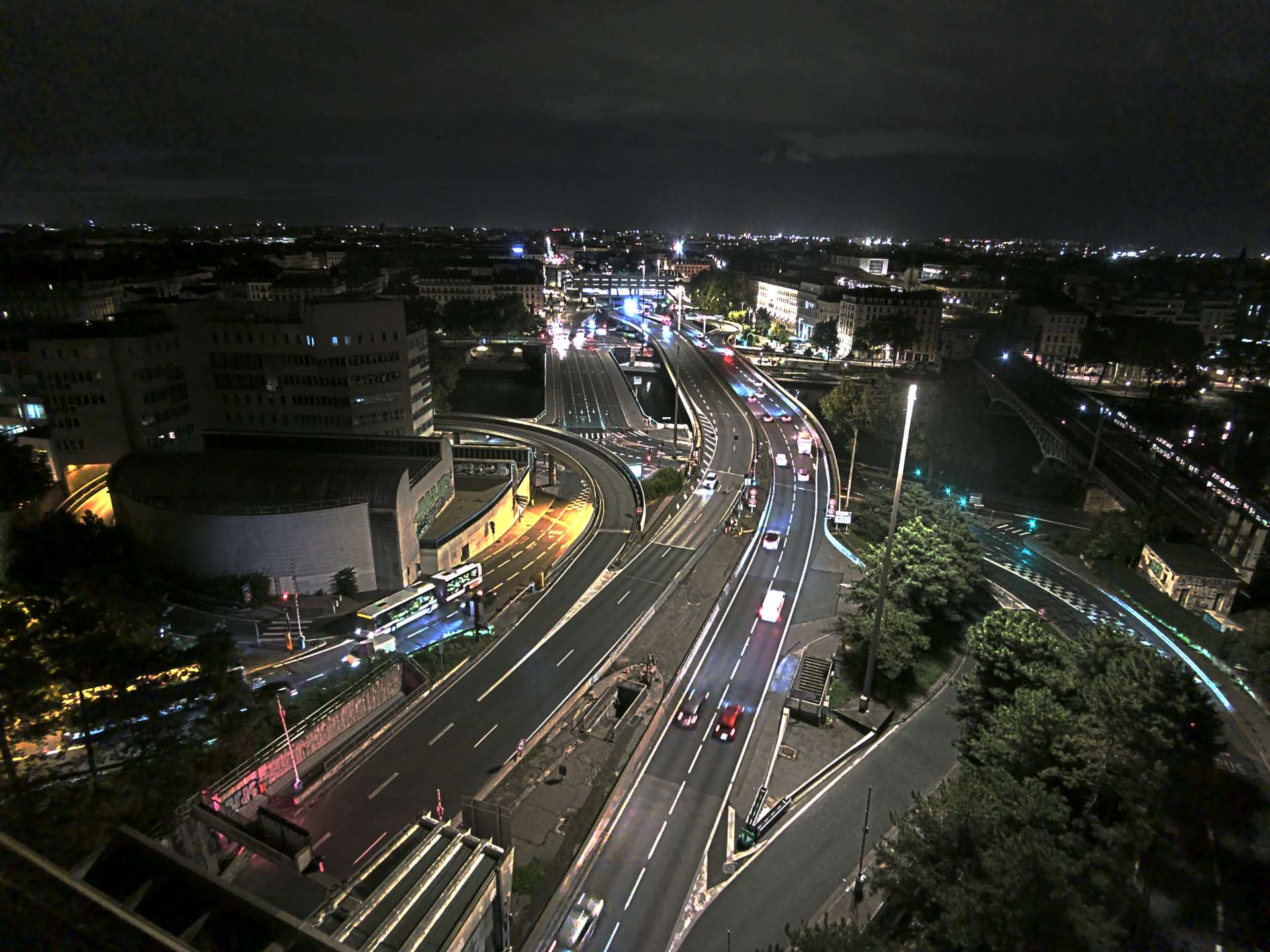 Caméra autoroute à Lyon Perrache à l'entrée Sud du Tunnel sous Fourvière, en direction de Marseille