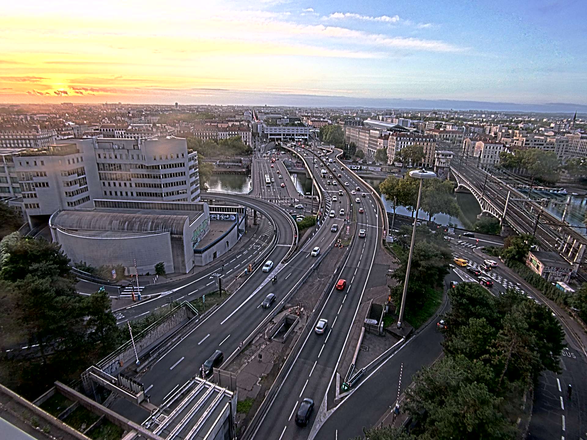 Caméra autoroute à Lyon Perrache à l'entrée Sud du Tunnel sous Fourvière, en direction de Marseille