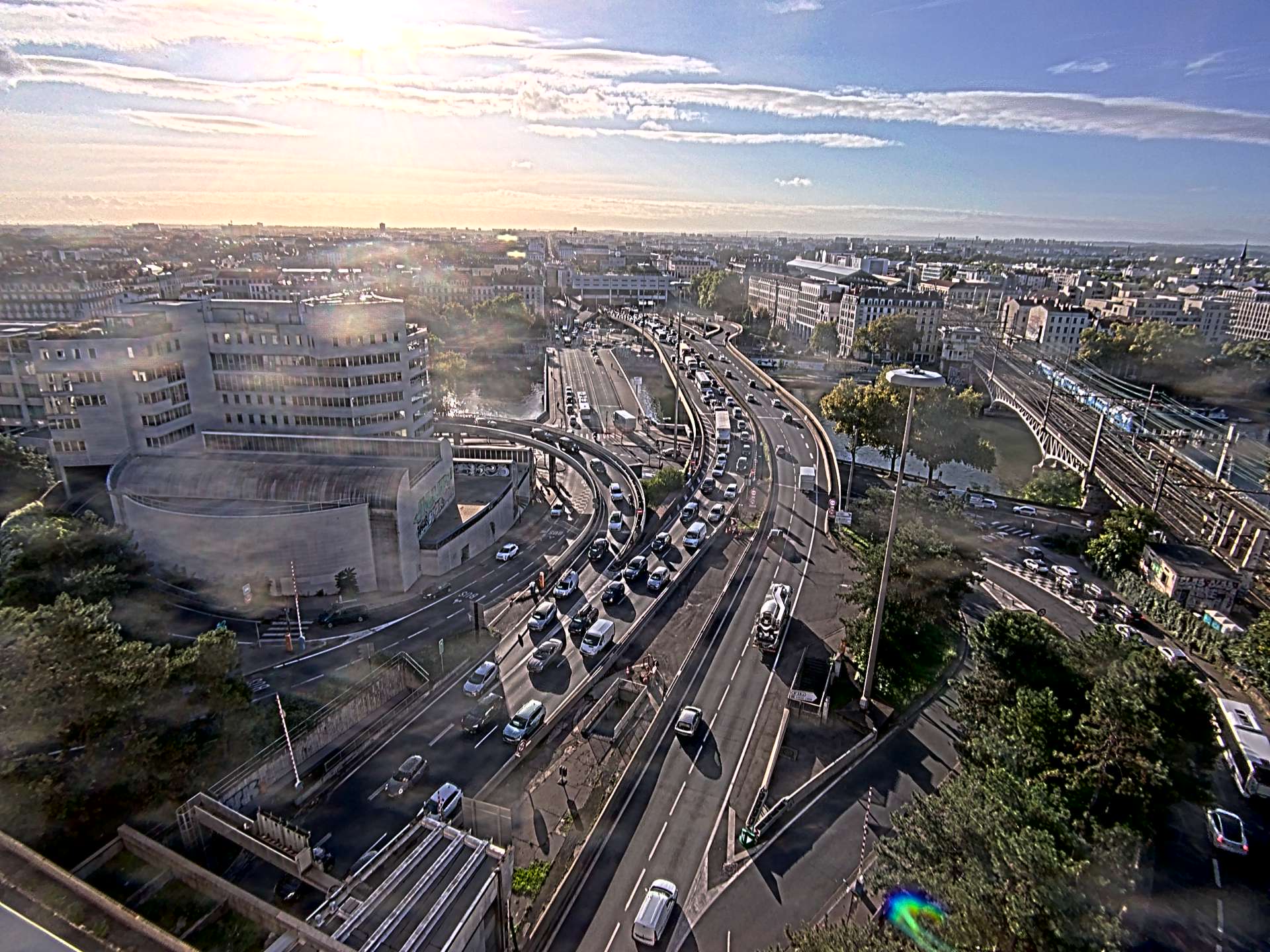 Caméra autoroute à Lyon Perrache à l'entrée Sud du Tunnel sous Fourvière, en direction de Marseille