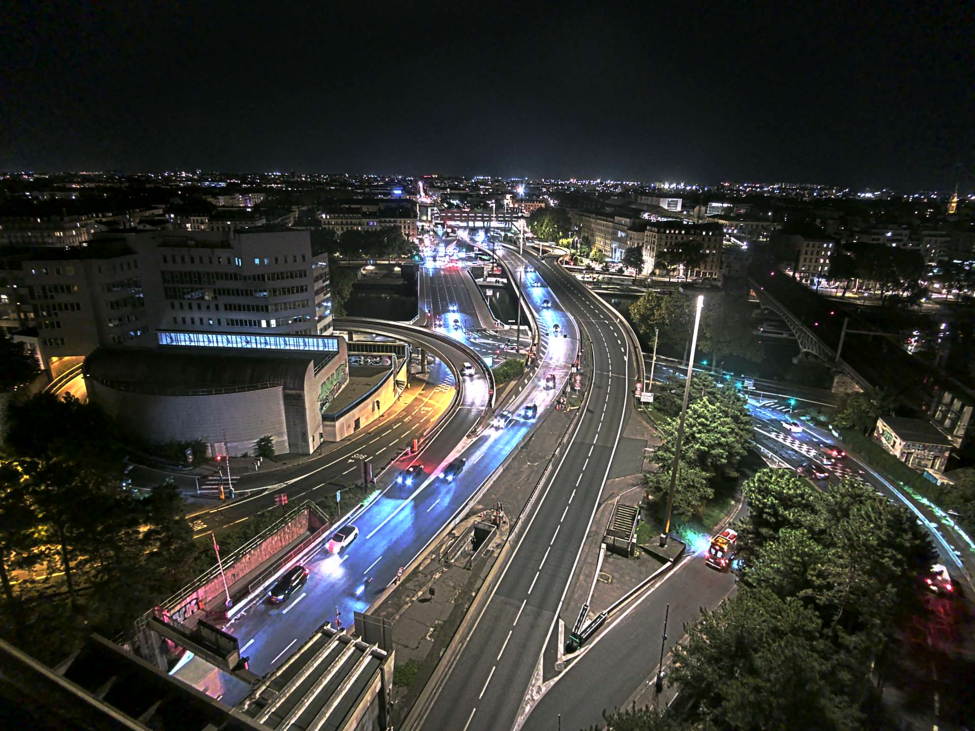 Caméra autoroute à Lyon Perrache à l'entrée Sud du Tunnel sous Fourvière, en direction de Marseille
