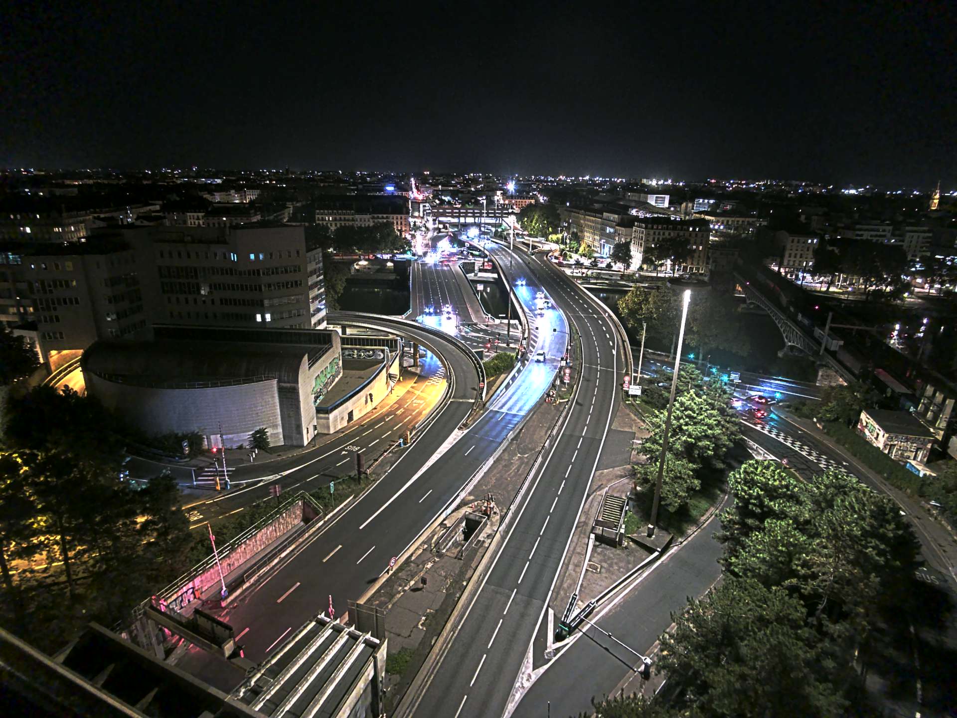 Caméra autoroute à Lyon Perrache à l'entrée Sud du Tunnel sous Fourvière, en direction de Marseille