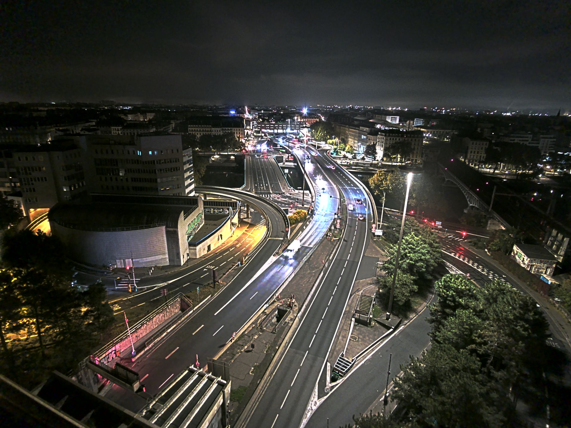 Caméra autoroute à Lyon Perrache à l'entrée Sud du Tunnel sous Fourvière, en direction de Marseille