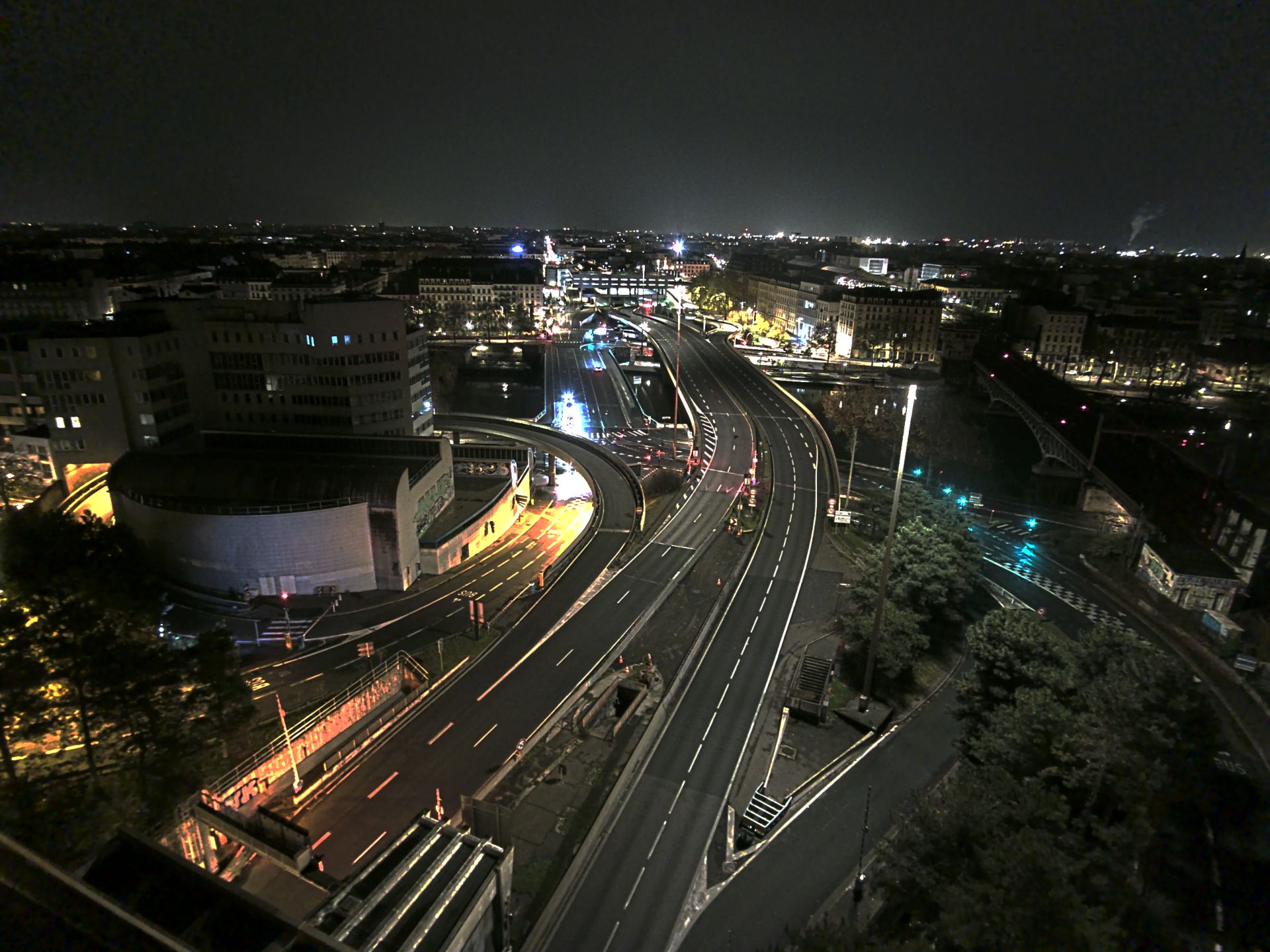 Caméra autoroute à Lyon Perrache à l'entrée Sud du Tunnel sous Fourvière, en direction de Marseille