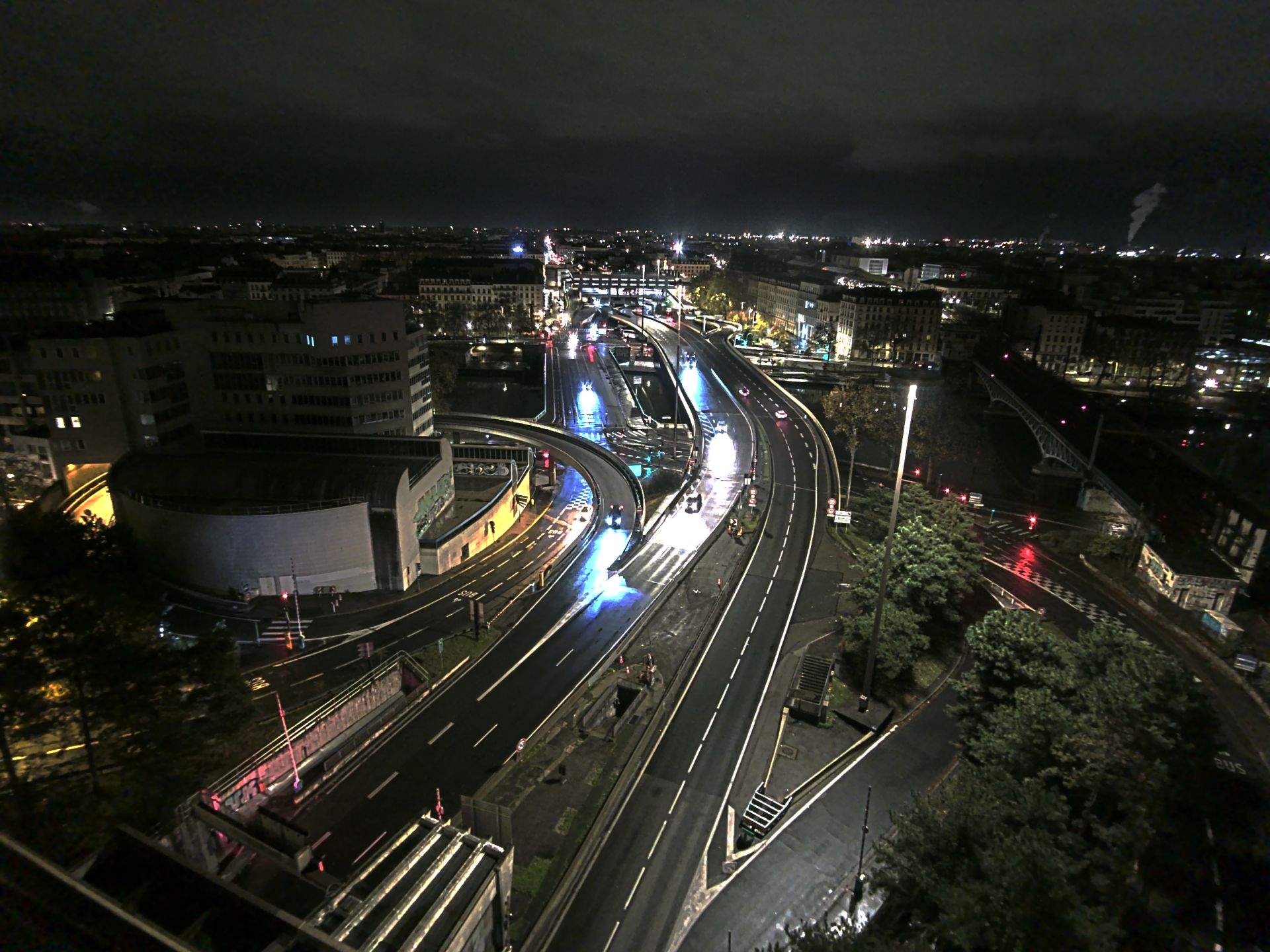 Caméra autoroute à Lyon Perrache à l'entrée Sud du Tunnel sous Fourvière, en direction de Marseille