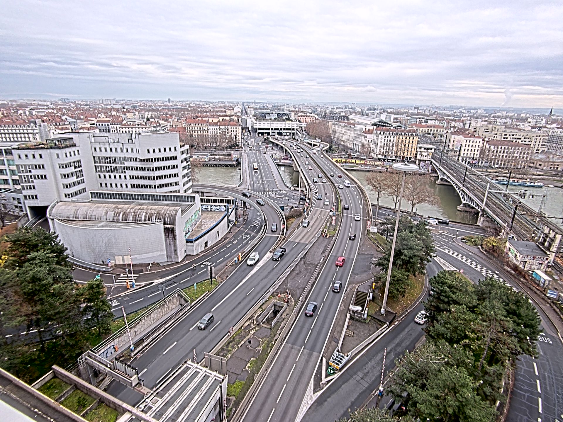 Caméra autoroute à Lyon Perrache à l'entrée Sud du Tunnel sous Fourvière, en direction de Marseille