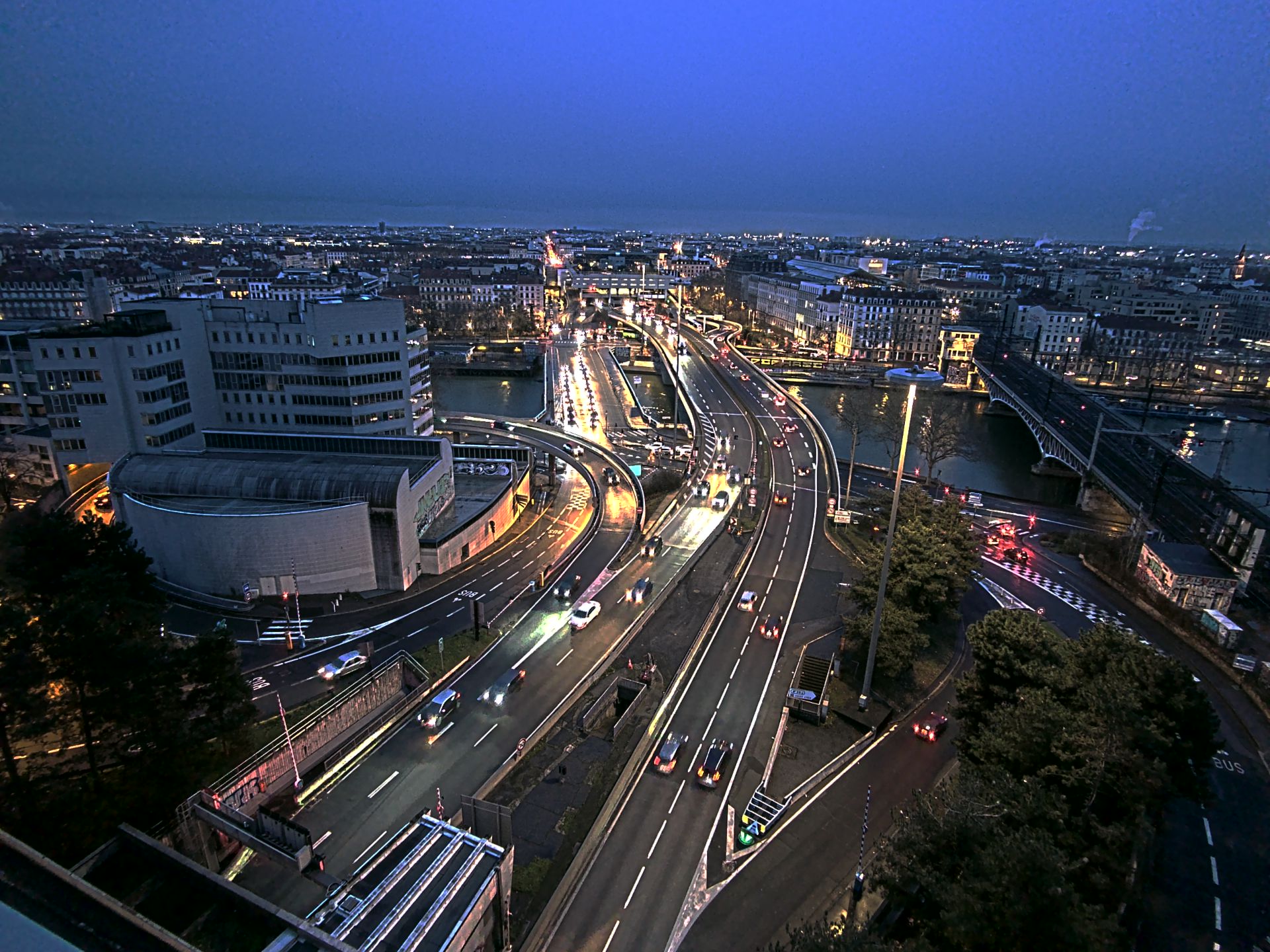 Caméra autoroute à Lyon Perrache à l'entrée Sud du Tunnel sous Fourvière, en direction de Marseille