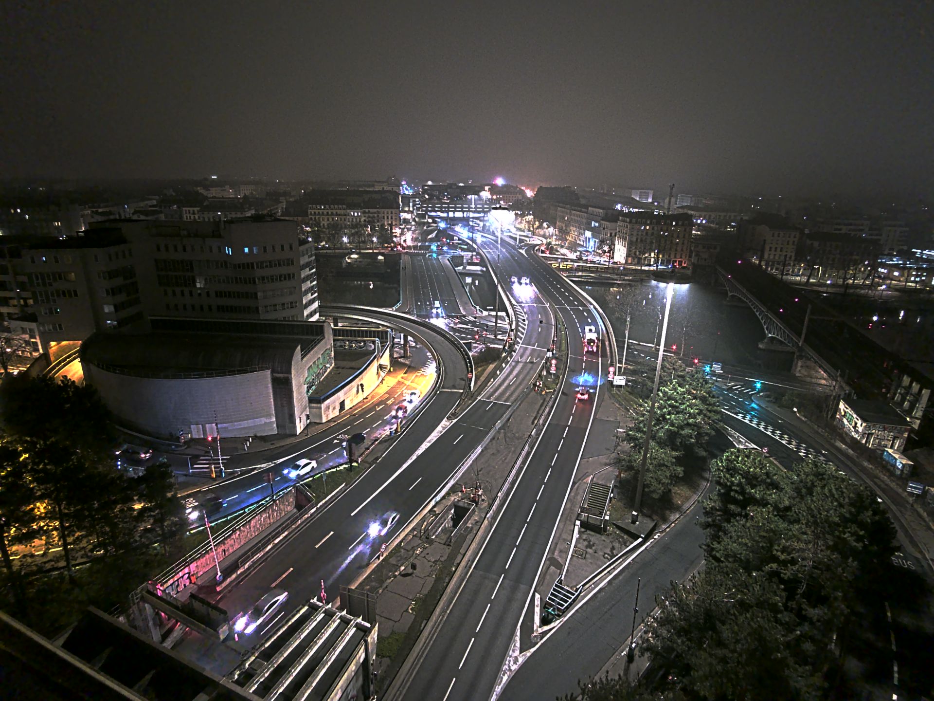 Caméra autoroute à Lyon Perrache à l'entrée Sud du Tunnel sous Fourvière, en direction de Marseille