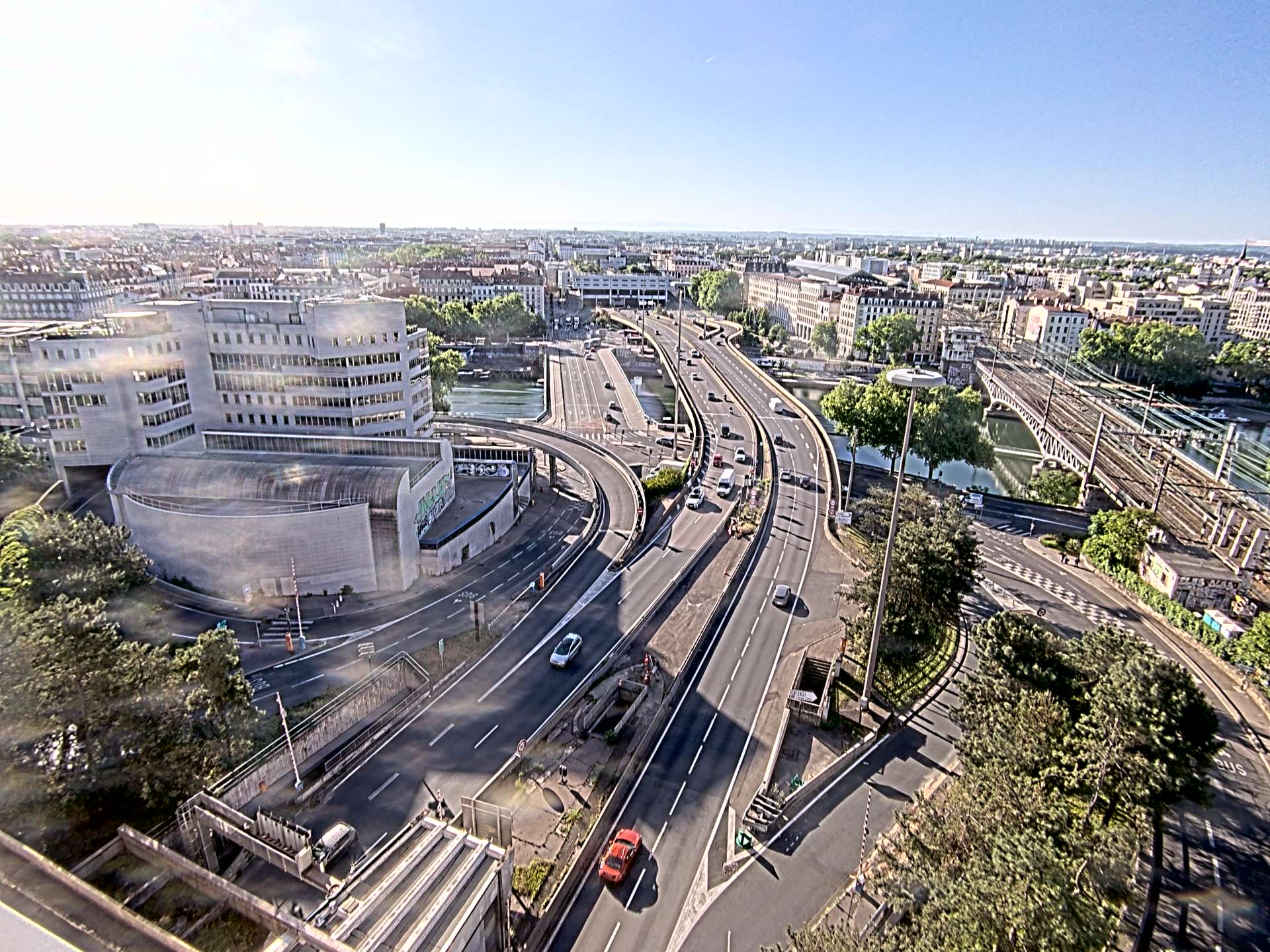 Caméra autoroute à Lyon Perrache à l'entrée Sud du Tunnel sous Fourvière, en direction de Marseille