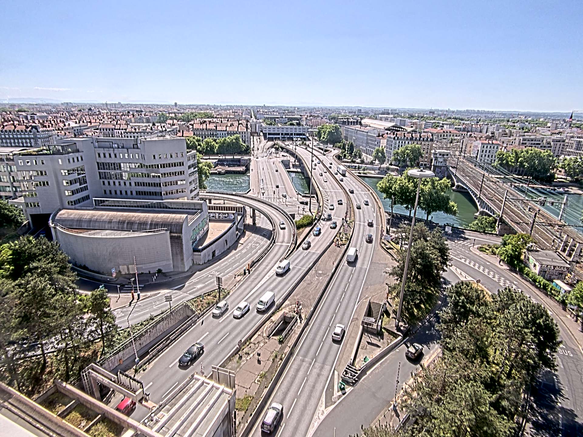 Caméra autoroute à Lyon Perrache à l'entrée Sud du Tunnel sous Fourvière, en direction de Marseille