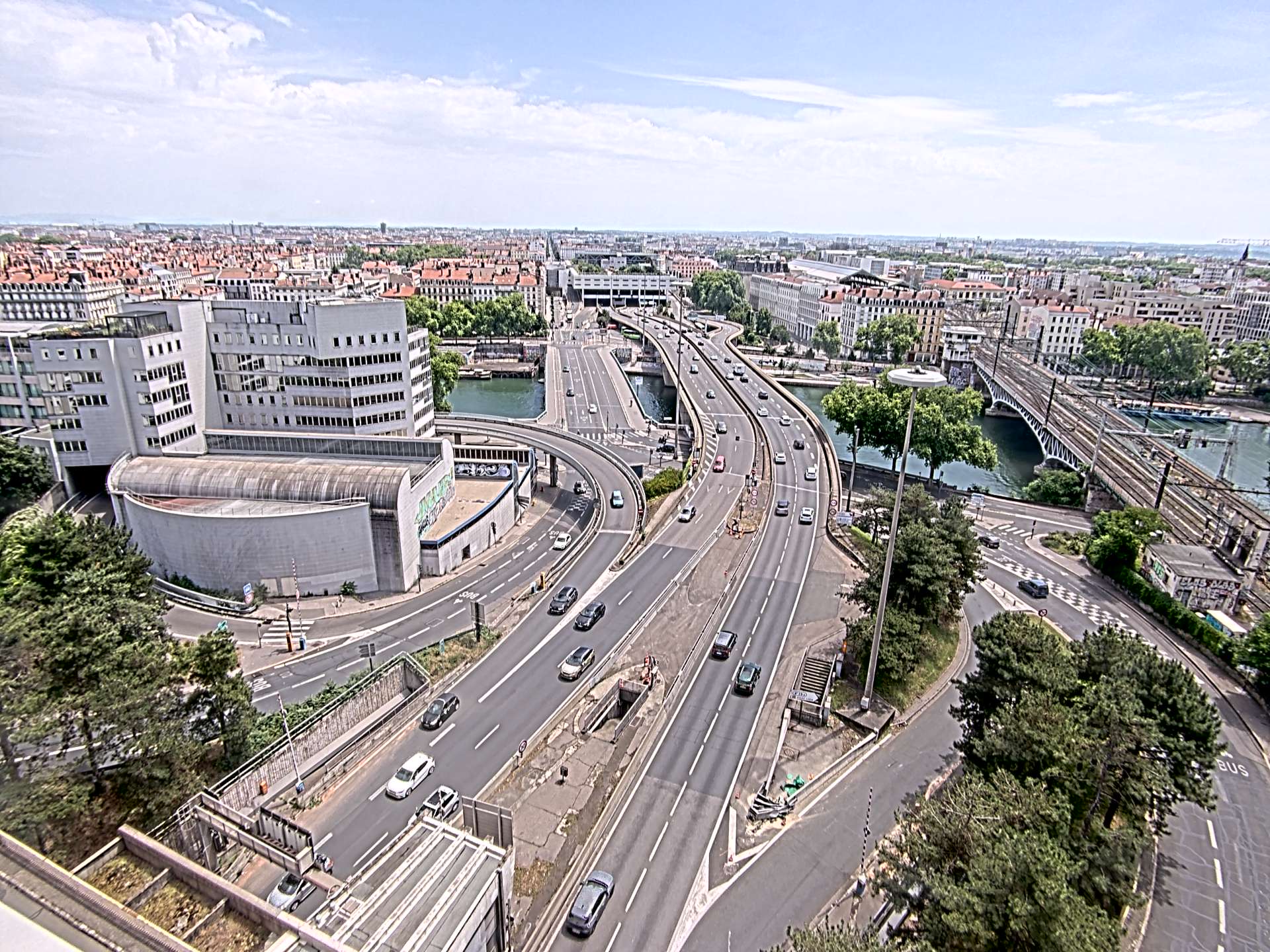 Caméra autoroute à Lyon Perrache à l'entrée Sud du Tunnel sous Fourvière, en direction de Marseille