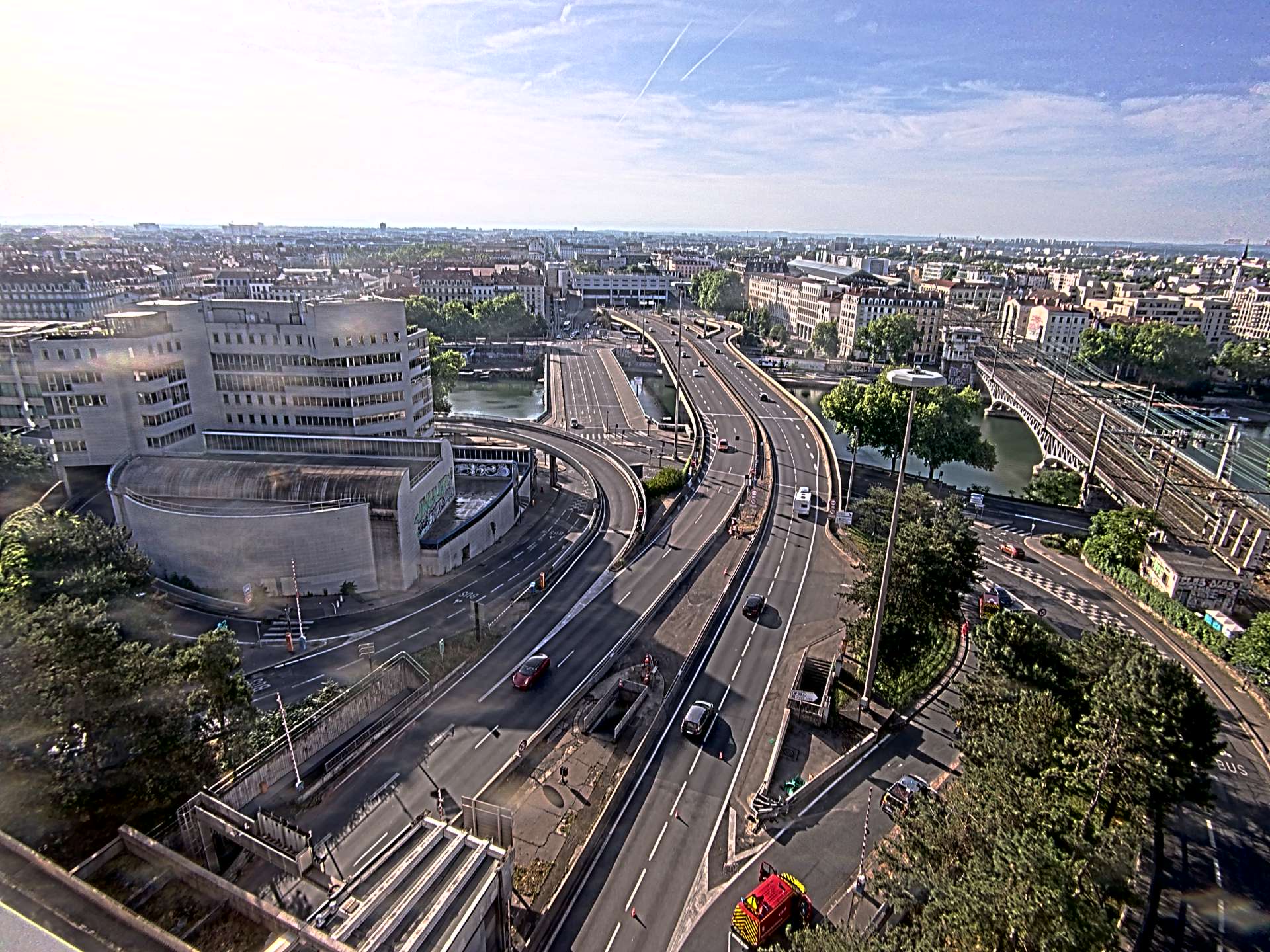 Caméra autoroute à Lyon Perrache à l'entrée Sud du Tunnel sous Fourvière, en direction de Marseille