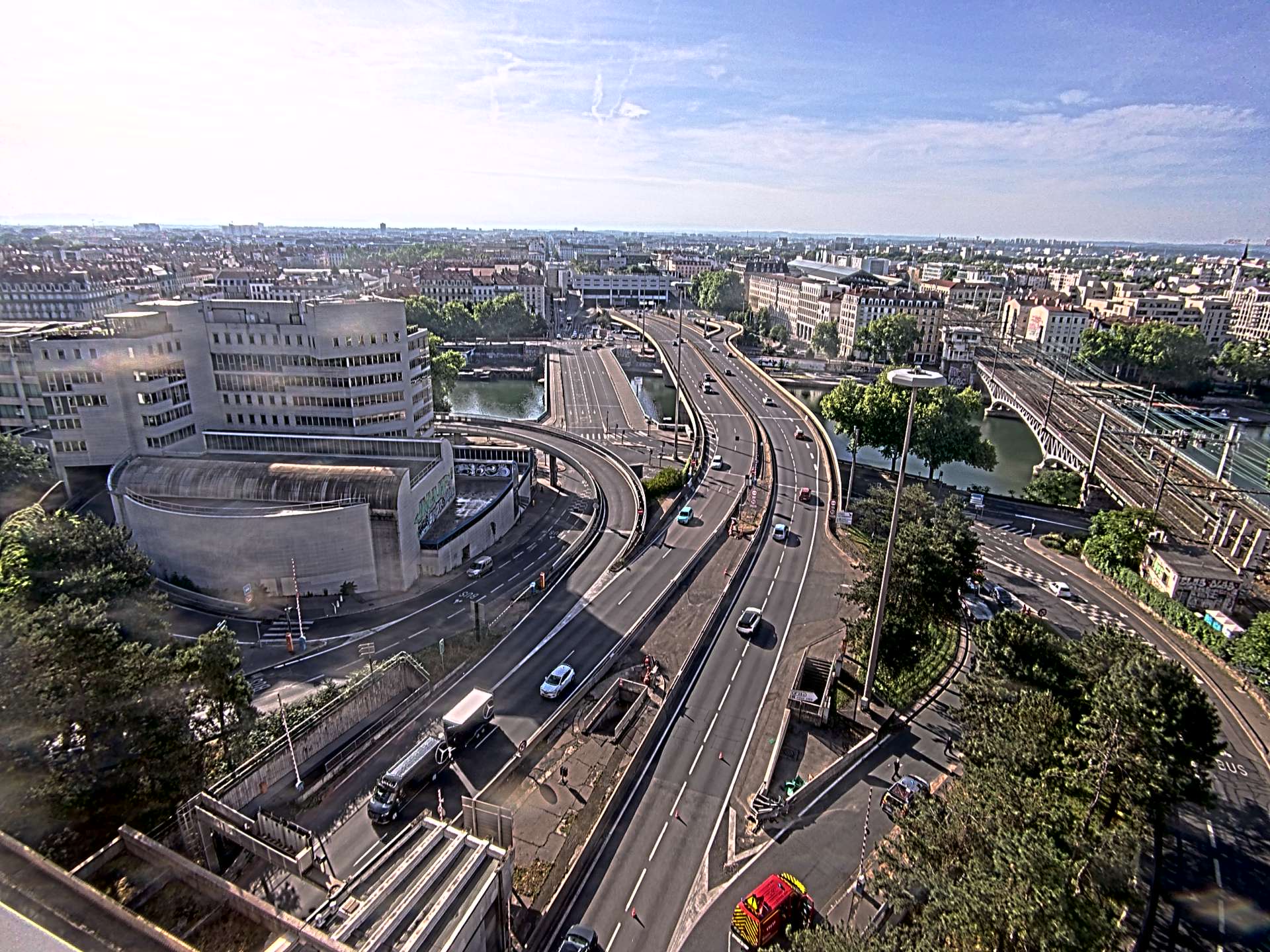 Caméra autoroute à Lyon Perrache à l'entrée Sud du Tunnel sous Fourvière, en direction de Marseille