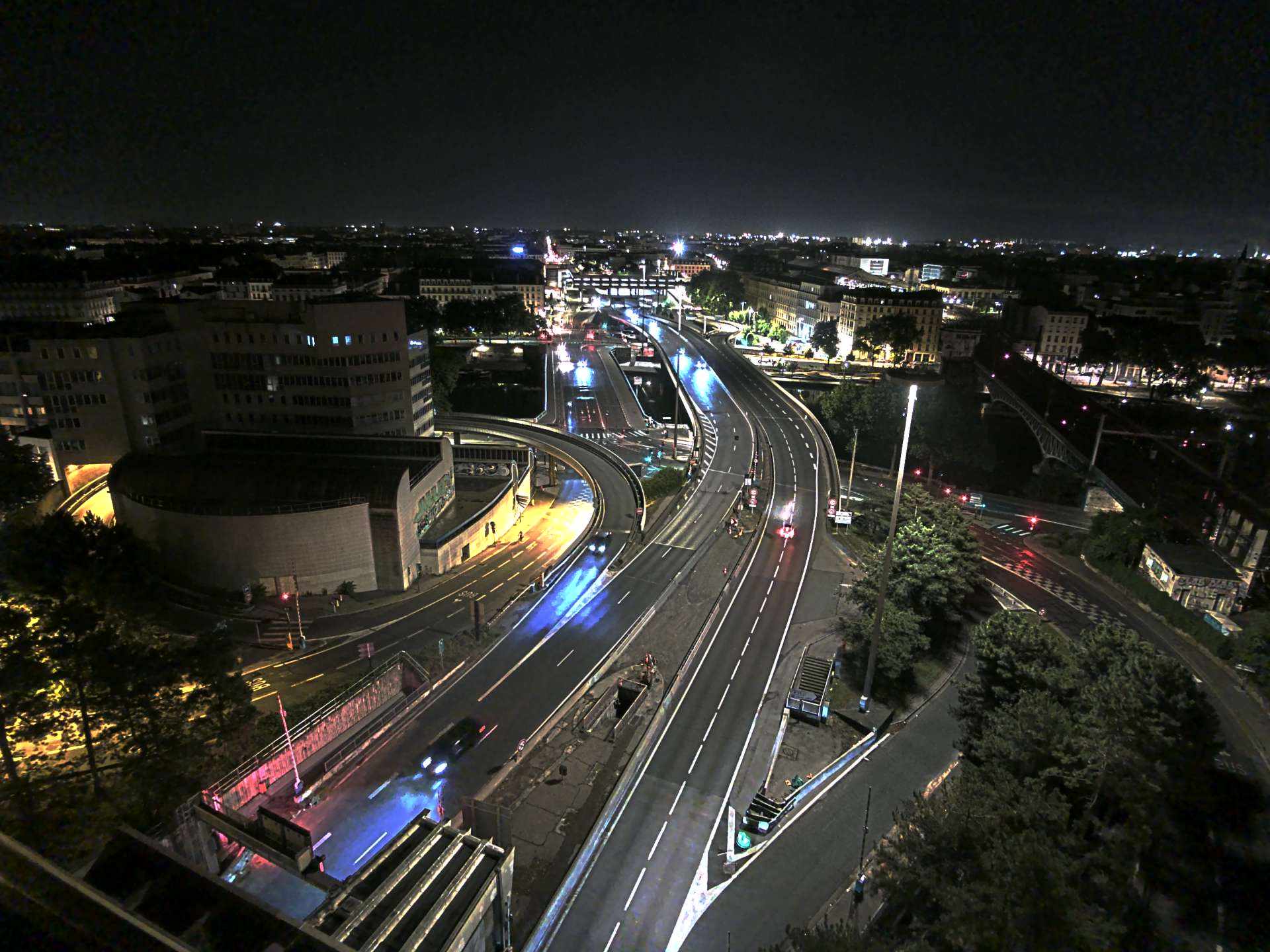 Caméra autoroute à Lyon Perrache à l'entrée Sud du Tunnel sous Fourvière, en direction de Marseille