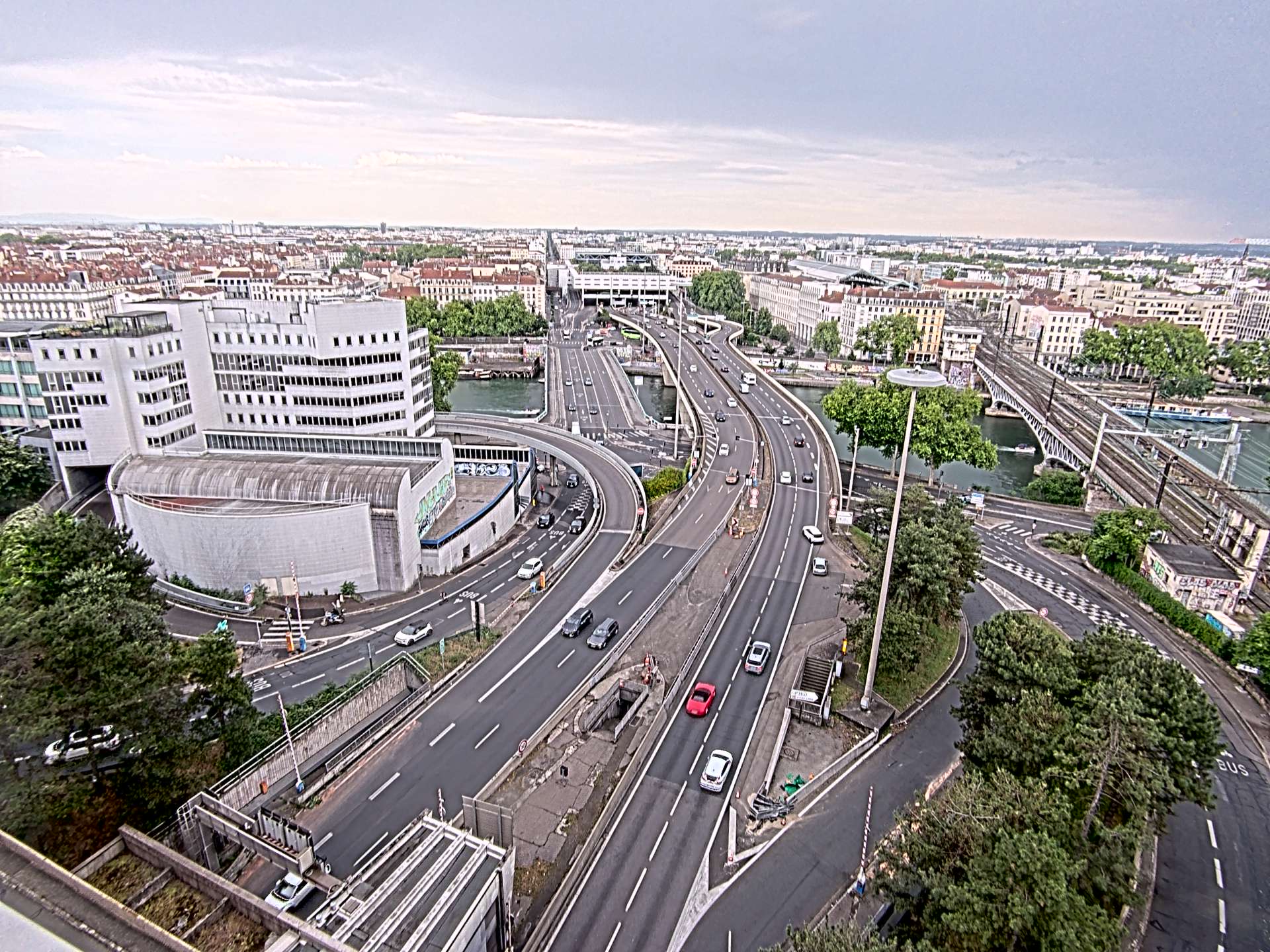 Caméra autoroute à Lyon Perrache à l'entrée Sud du Tunnel sous Fourvière, en direction de Marseille