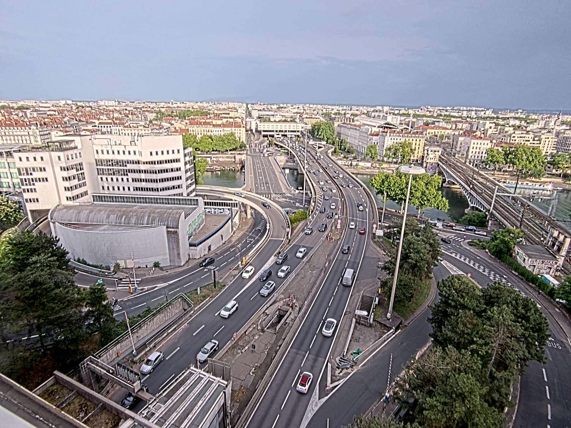 Caméra autoroute à Lyon Perrache à l'entrée Sud du Tunnel sous Fourvière, en direction de Marseille