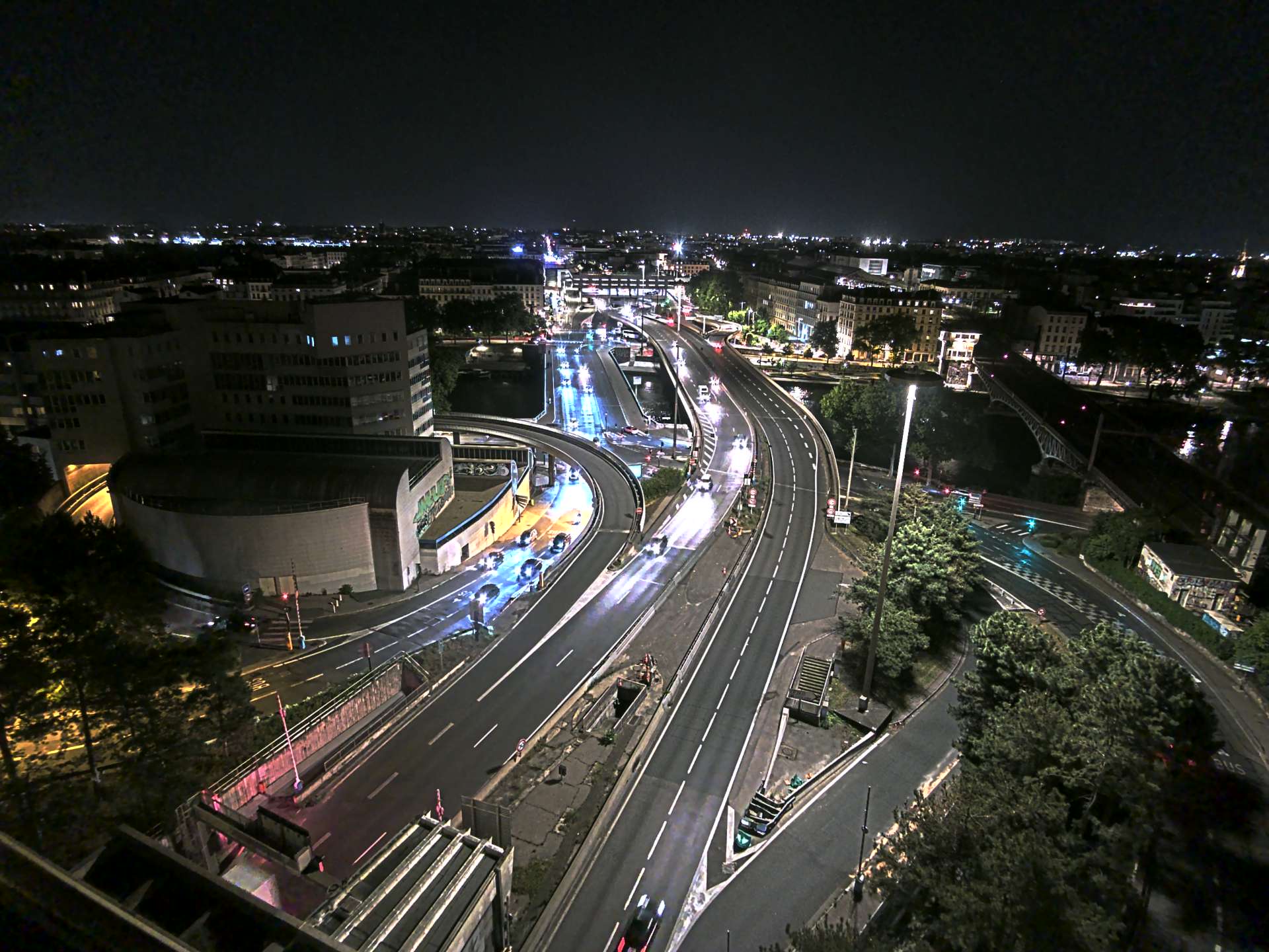 Caméra autoroute à Lyon Perrache à l'entrée Sud du Tunnel sous Fourvière, en direction de Marseille