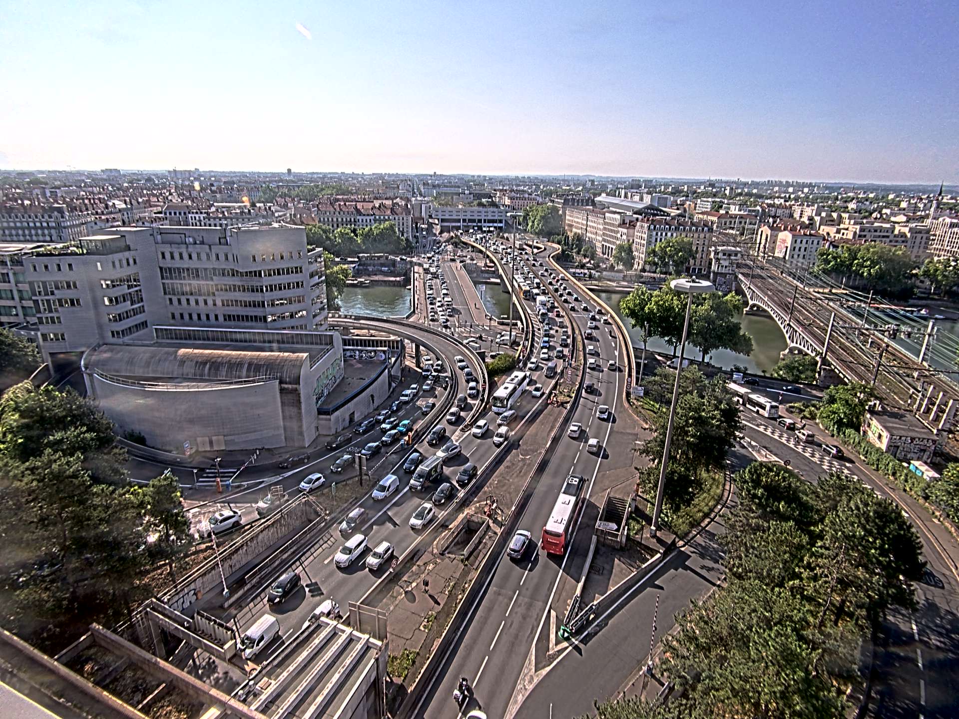 Caméra autoroute à Lyon Perrache à l'entrée Sud du Tunnel sous Fourvière, en direction de Marseille
