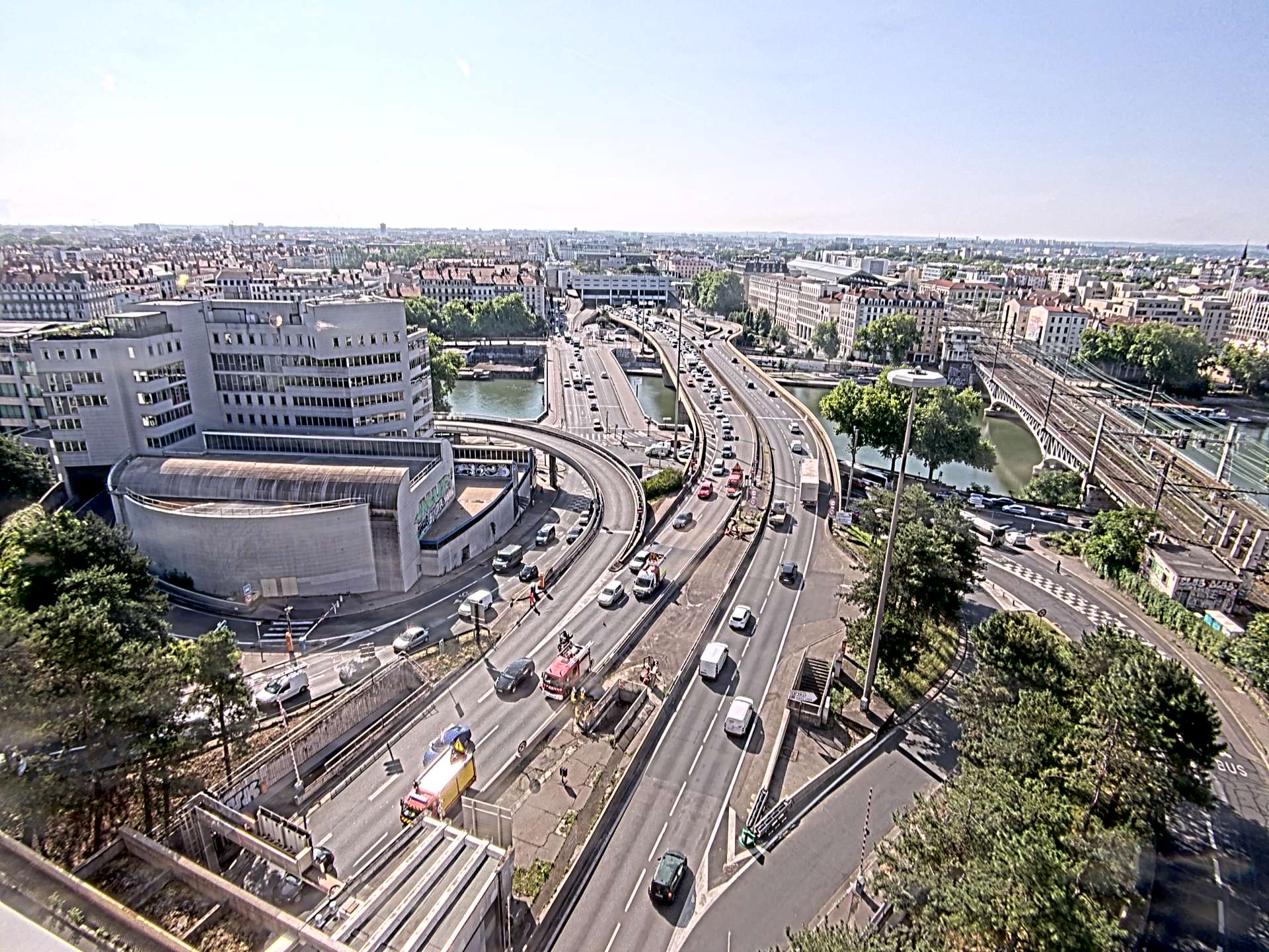 Caméra autoroute à Lyon Perrache à l'entrée Sud du Tunnel sous Fourvière, en direction de Marseille