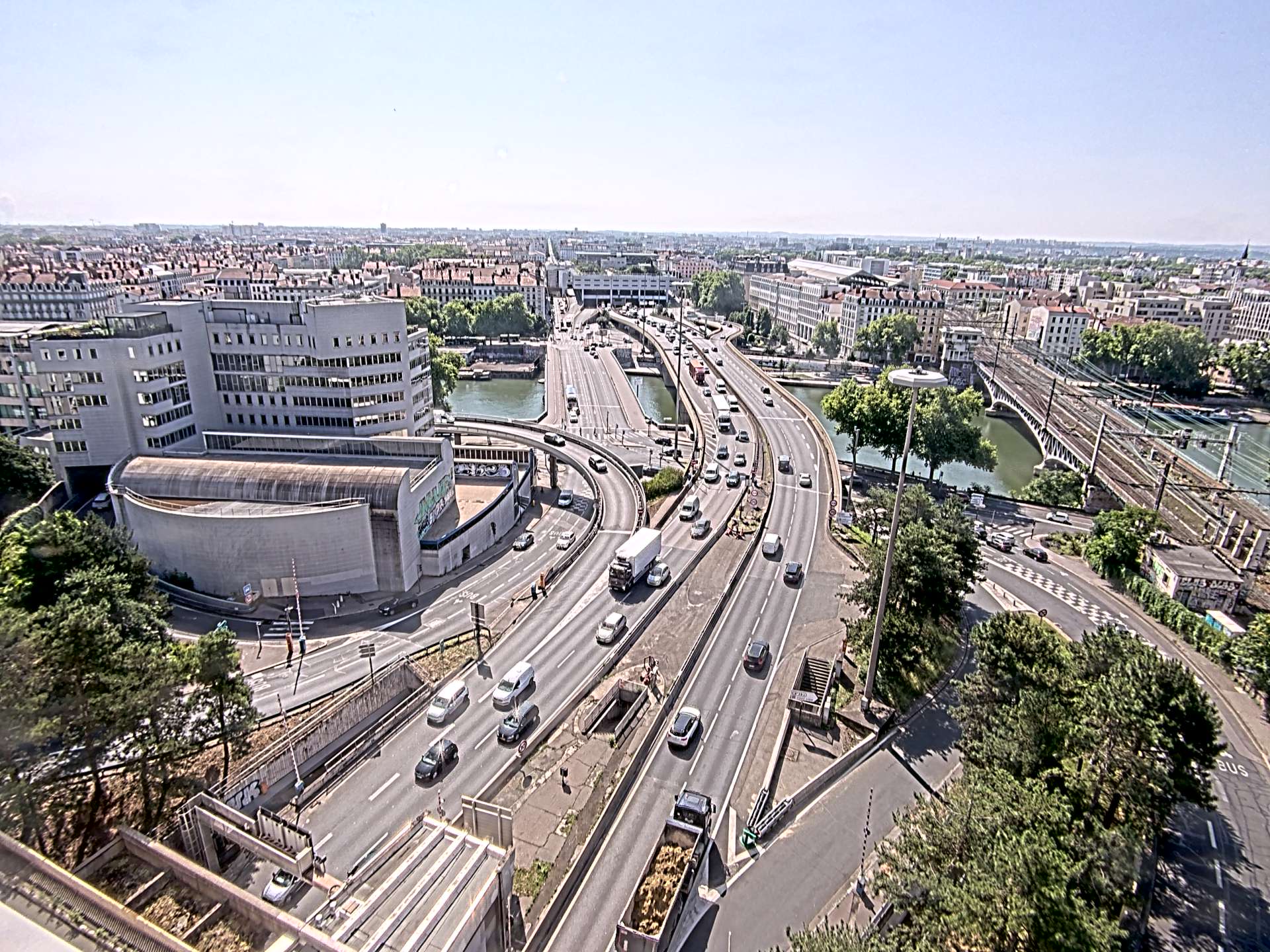 Caméra autoroute à Lyon Perrache à l'entrée Sud du Tunnel sous Fourvière, en direction de Marseille