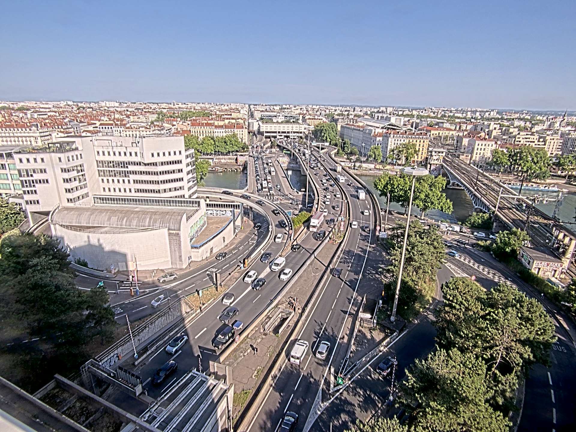 Caméra autoroute à Lyon Perrache à l'entrée Sud du Tunnel sous Fourvière, en direction de Marseille