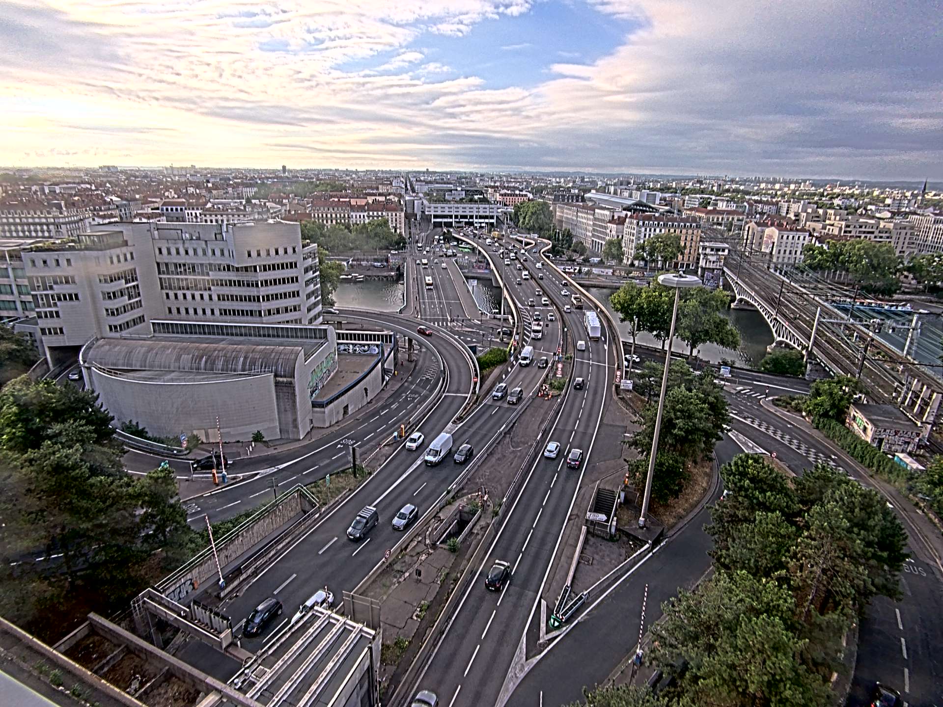 Caméra autoroute à Lyon Perrache à l'entrée Sud du Tunnel sous Fourvière, en direction de Marseille