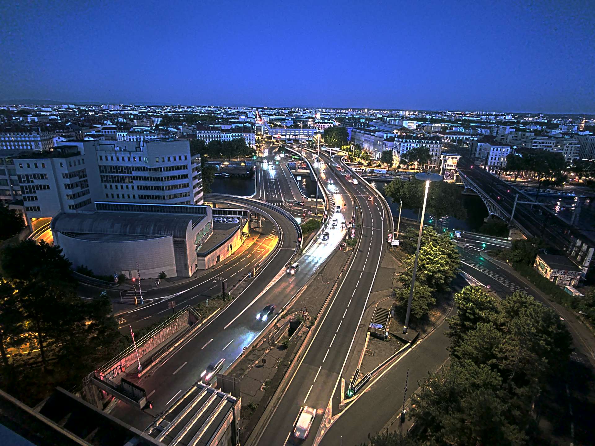 Caméra autoroute à Lyon Perrache à l'entrée Sud du Tunnel sous Fourvière, en direction de Marseille