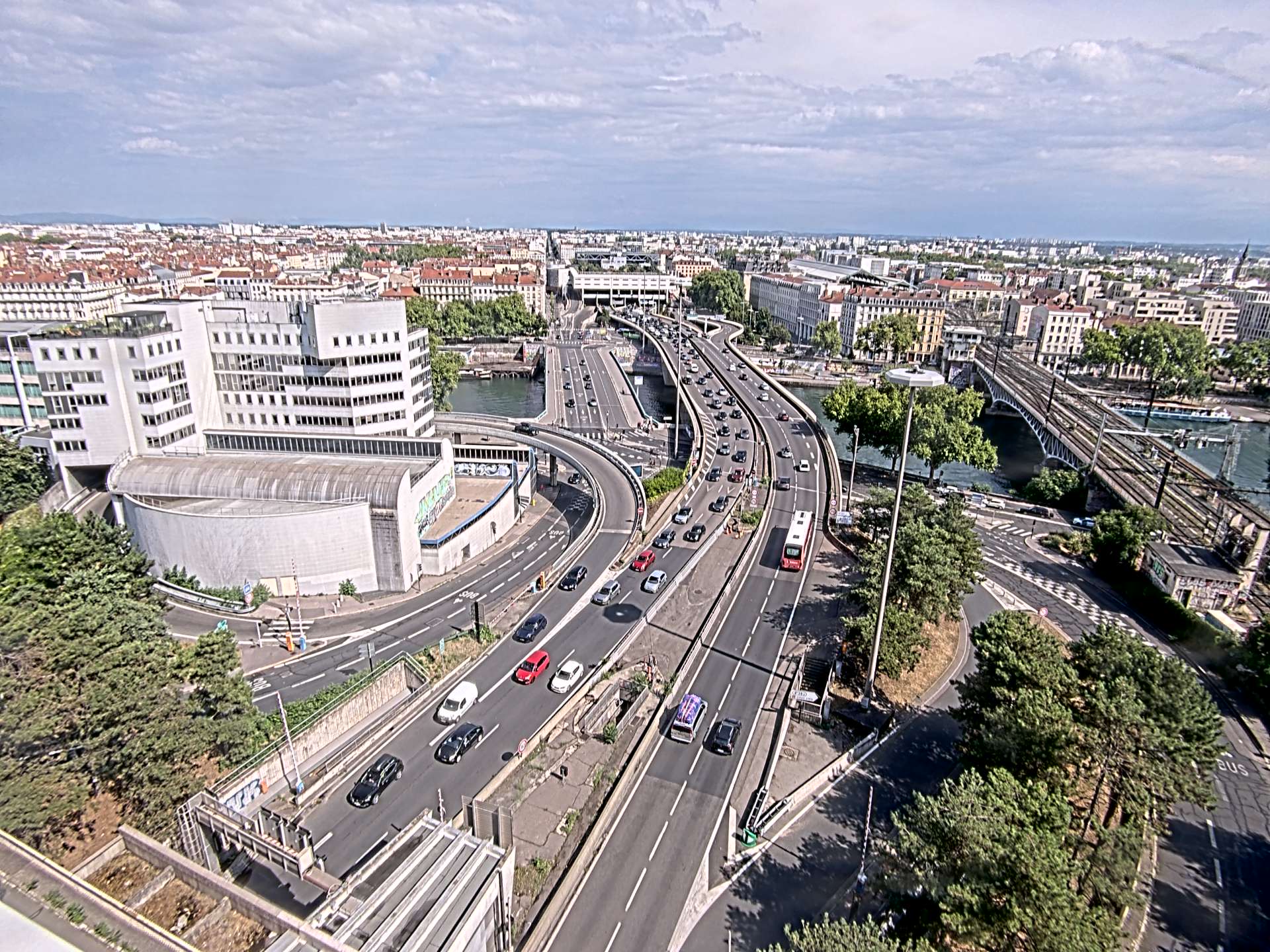 Caméra autoroute à Lyon Perrache à l'entrée Sud du Tunnel sous Fourvière, en direction de Marseille