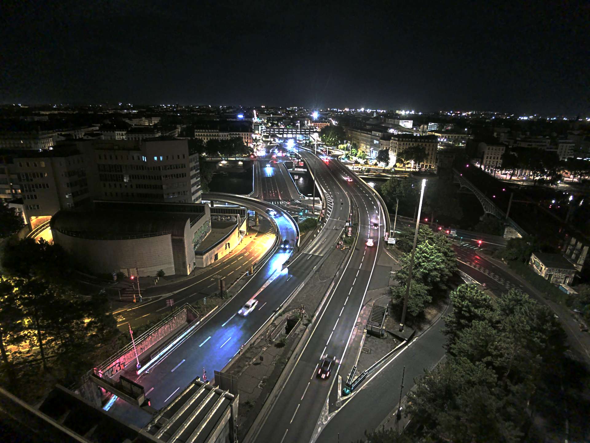 Caméra autoroute à Lyon Perrache à l'entrée Sud du Tunnel sous Fourvière, en direction de Marseille