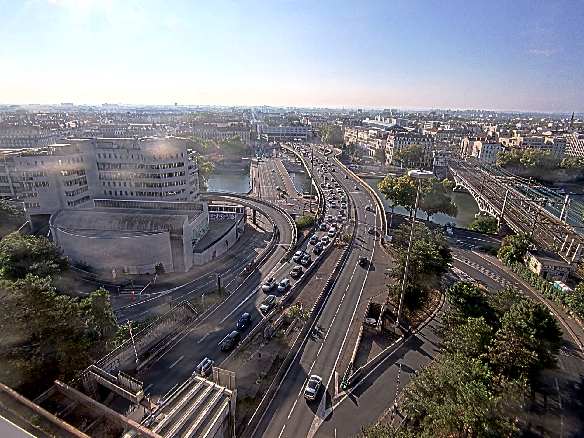 Caméra autoroute à Lyon Perrache à l'entrée Sud du Tunnel sous Fourvière, en direction de Marseille