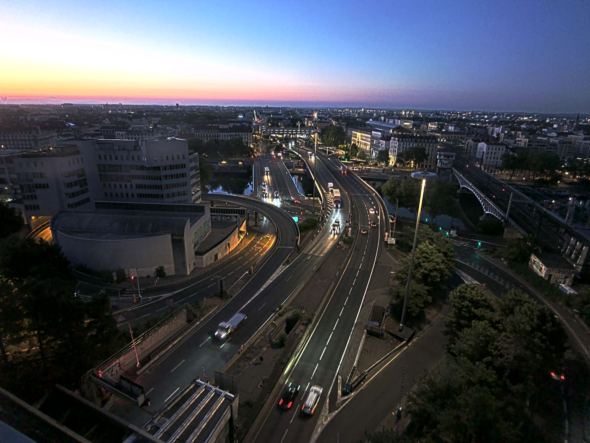 Caméra autoroute à Lyon Perrache à l'entrée Sud du Tunnel sous Fourvière, en direction de Marseille