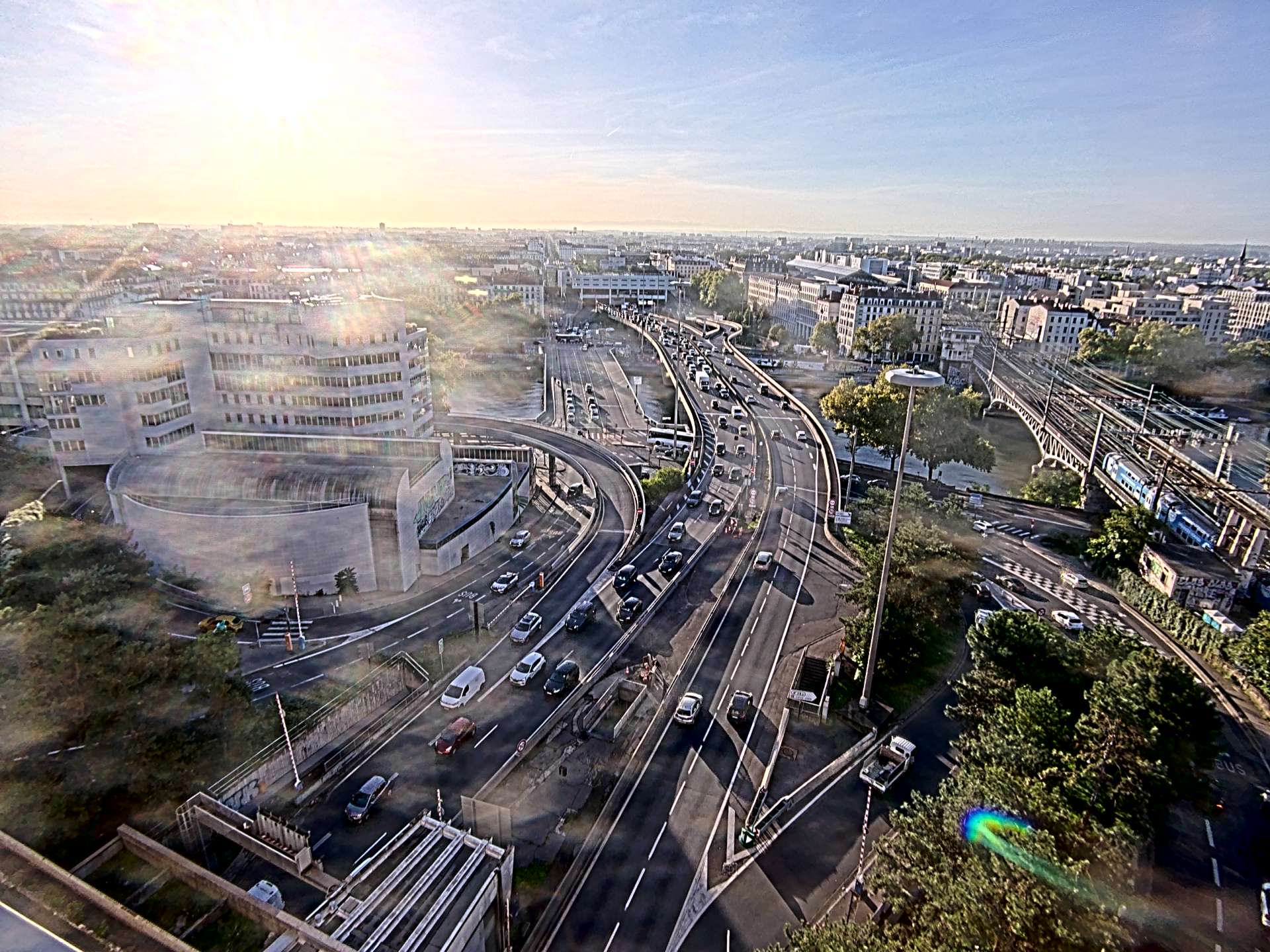 Caméra autoroute à Lyon Perrache à l'entrée Sud du Tunnel sous Fourvière, en direction de Marseille