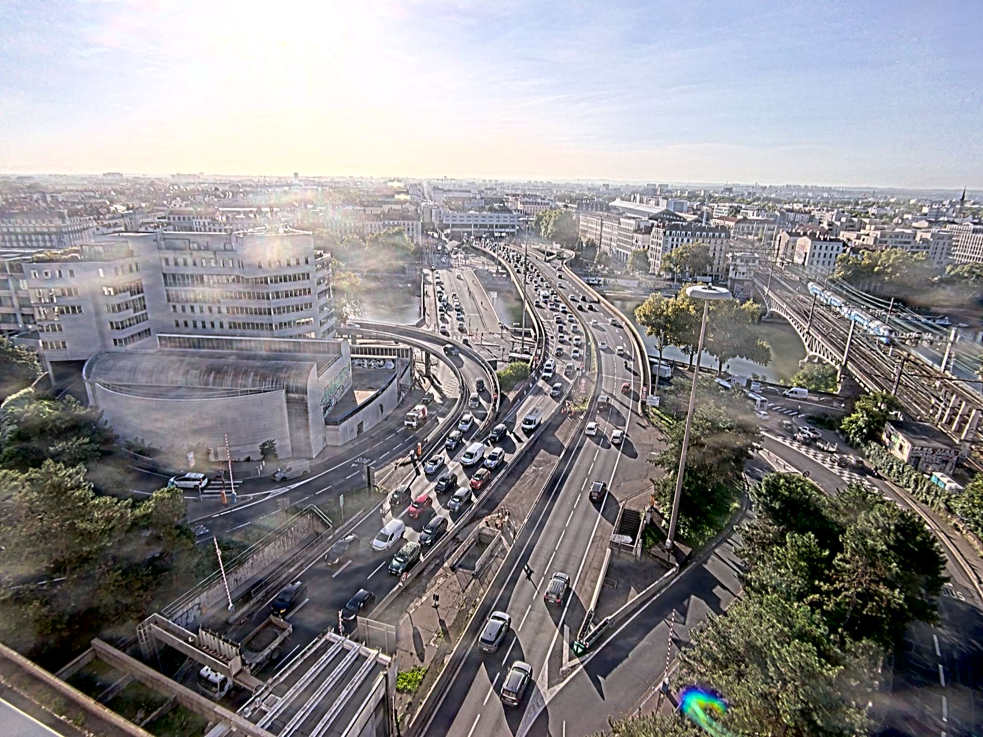 Caméra autoroute à Lyon Perrache à l'entrée Sud du Tunnel sous Fourvière, en direction de Marseille