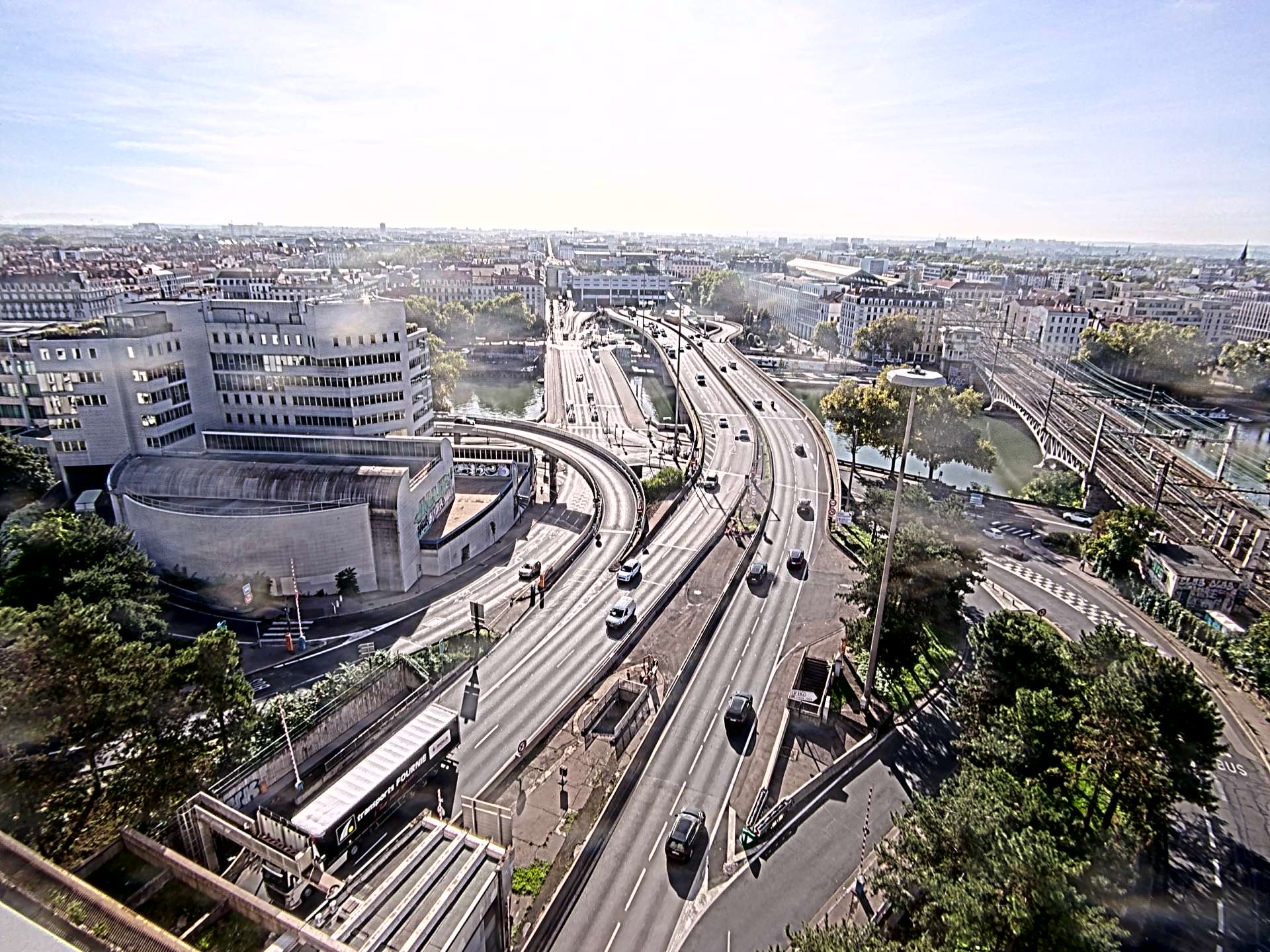 Caméra autoroute à Lyon Perrache à l'entrée Sud du Tunnel sous Fourvière, en direction de Marseille
