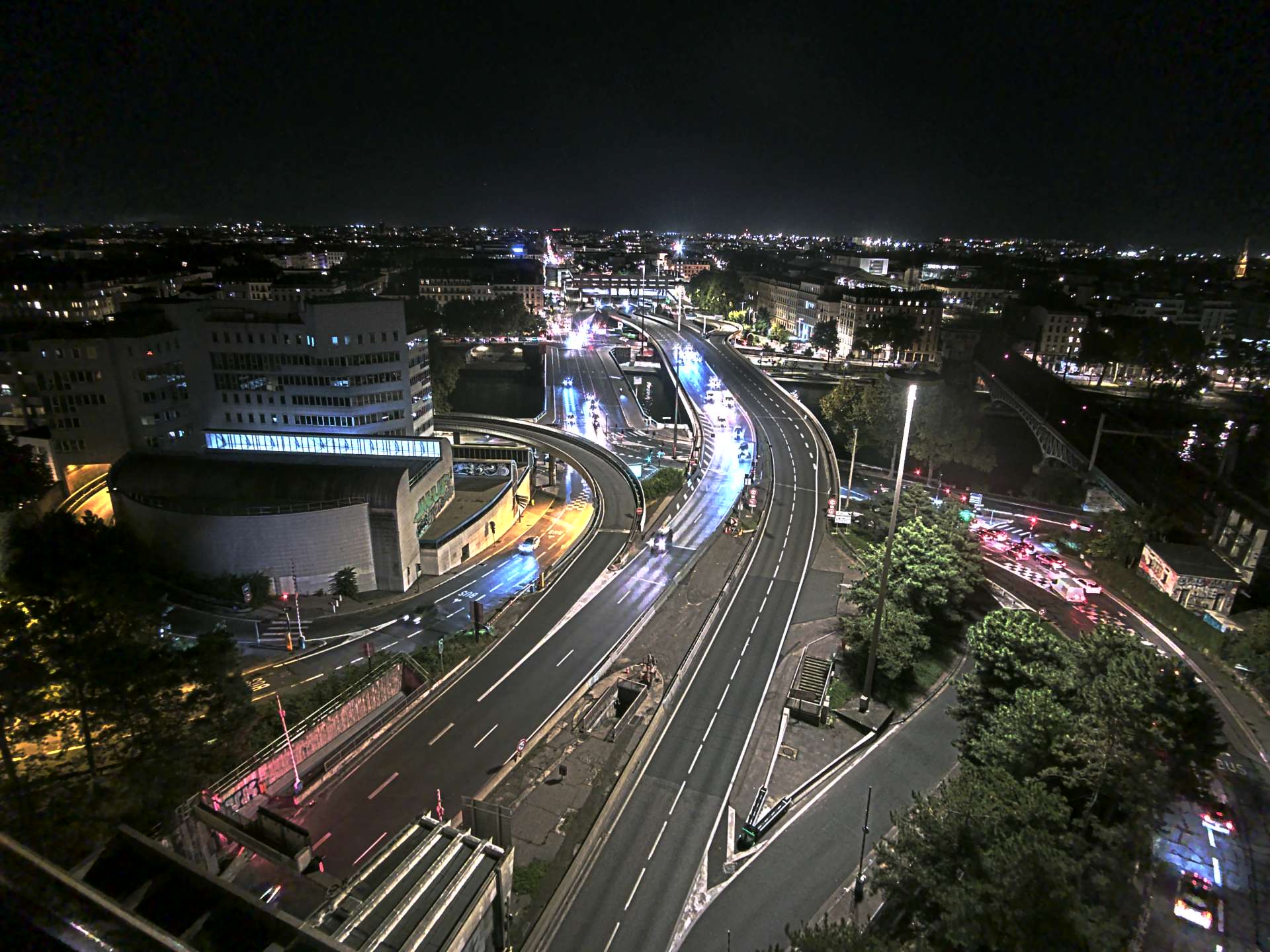 Caméra autoroute à Lyon Perrache à l'entrée Sud du Tunnel sous Fourvière, en direction de Marseille