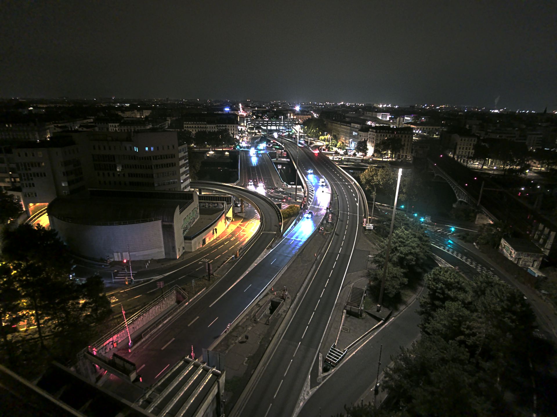 Caméra autoroute à Lyon Perrache à l'entrée Sud du Tunnel sous Fourvière, en direction de Marseille