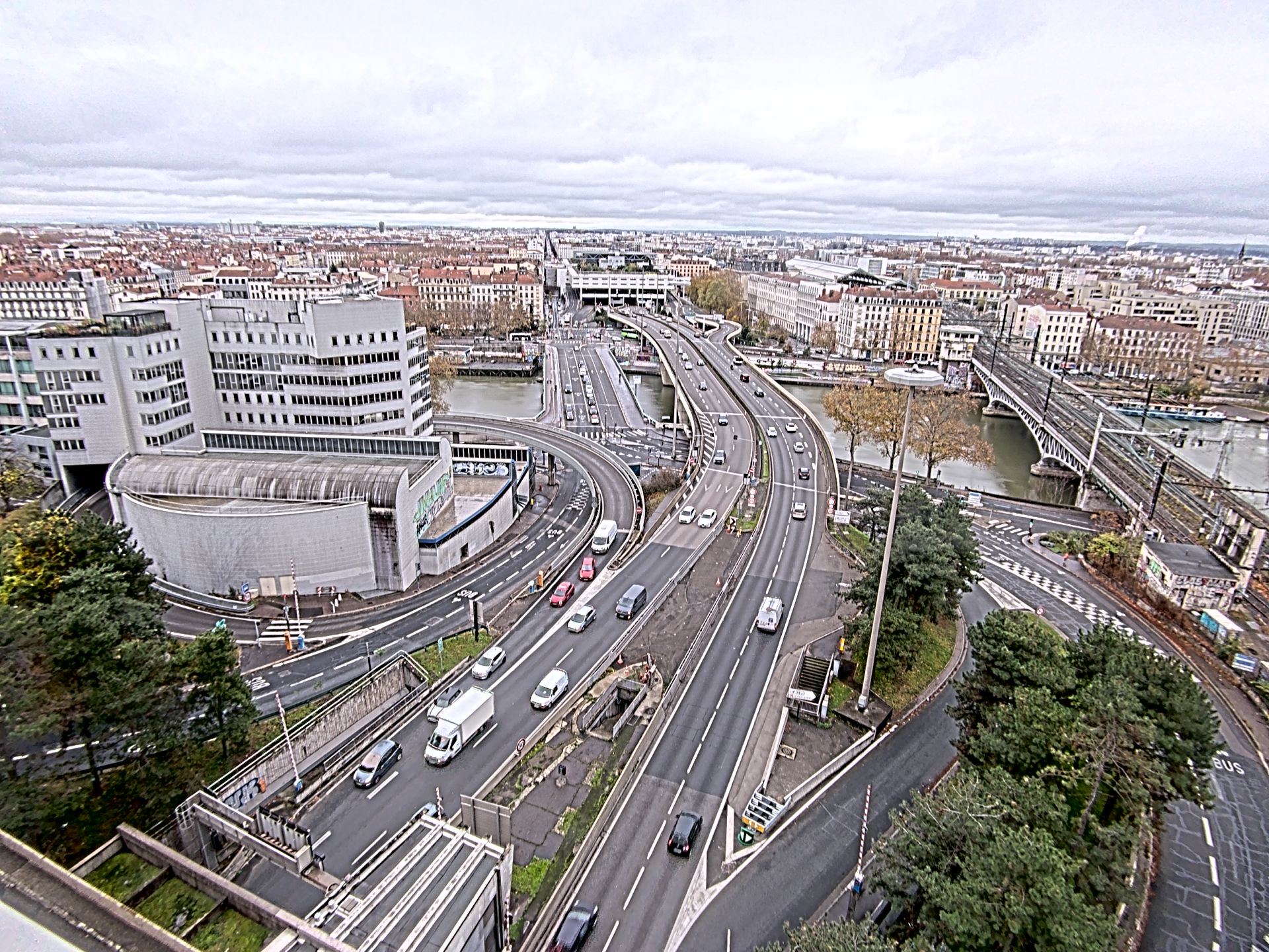 Caméra autoroute à Lyon Perrache à l'entrée Sud du Tunnel sous Fourvière, en direction de Marseille