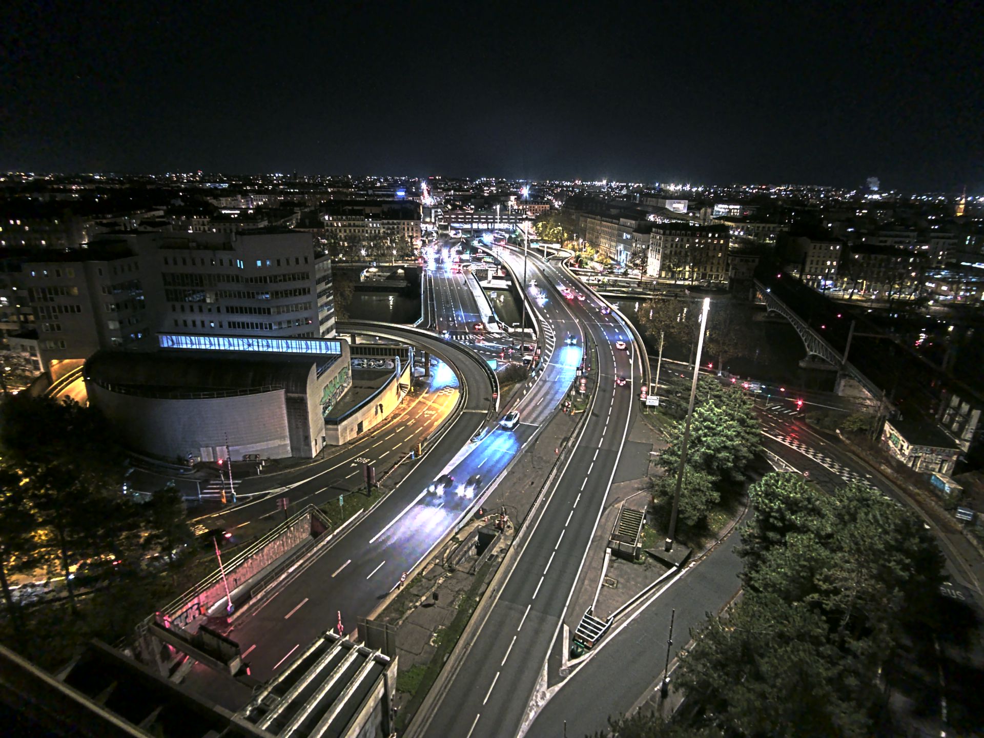 Caméra autoroute à Lyon Perrache à l'entrée Sud du Tunnel sous Fourvière, en direction de Marseille