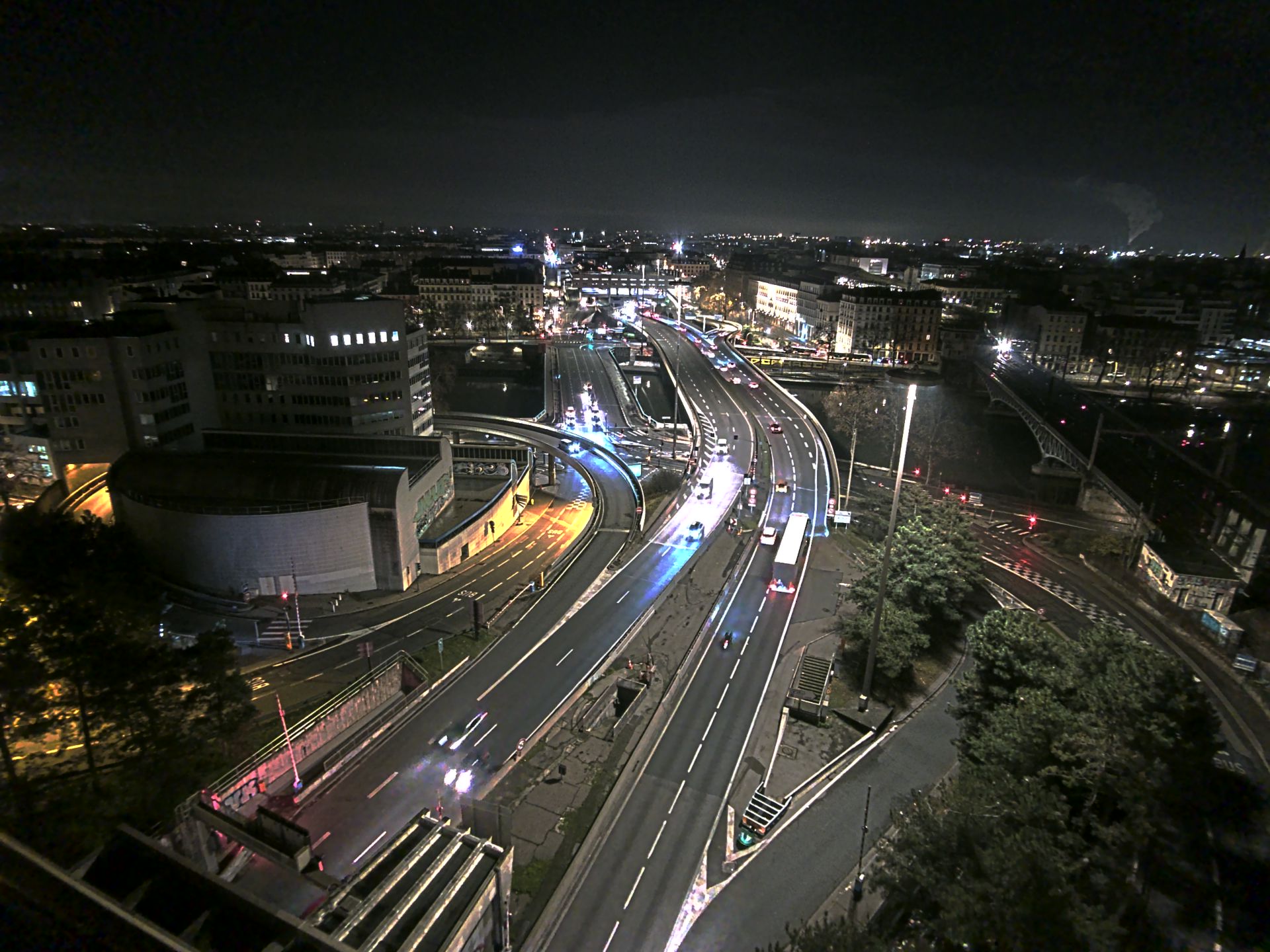 Caméra autoroute à Lyon Perrache à l'entrée Sud du Tunnel sous Fourvière, en direction de Marseille