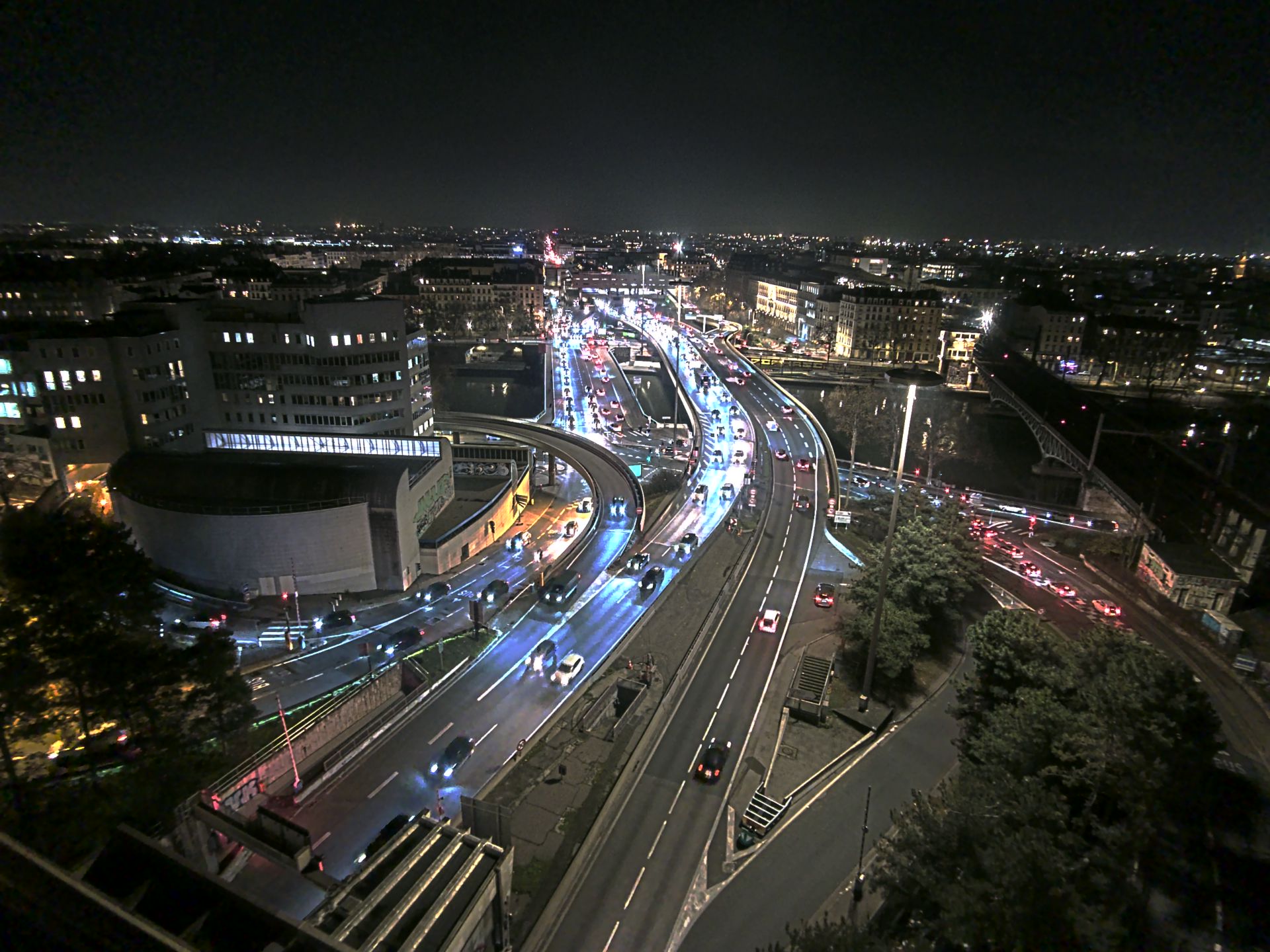 Caméra autoroute à Lyon Perrache à l'entrée Sud du Tunnel sous Fourvière, en direction de Marseille