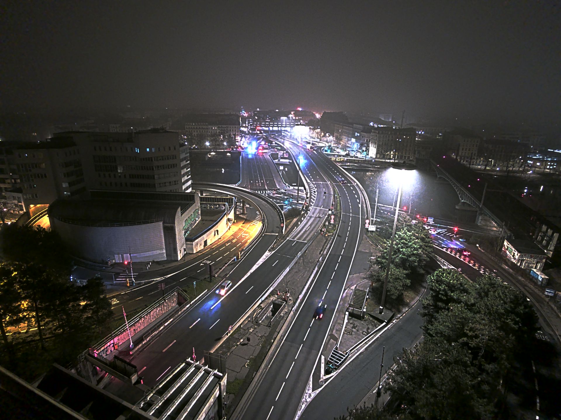 Caméra autoroute à Lyon Perrache à l'entrée Sud du Tunnel sous Fourvière, en direction de Marseille