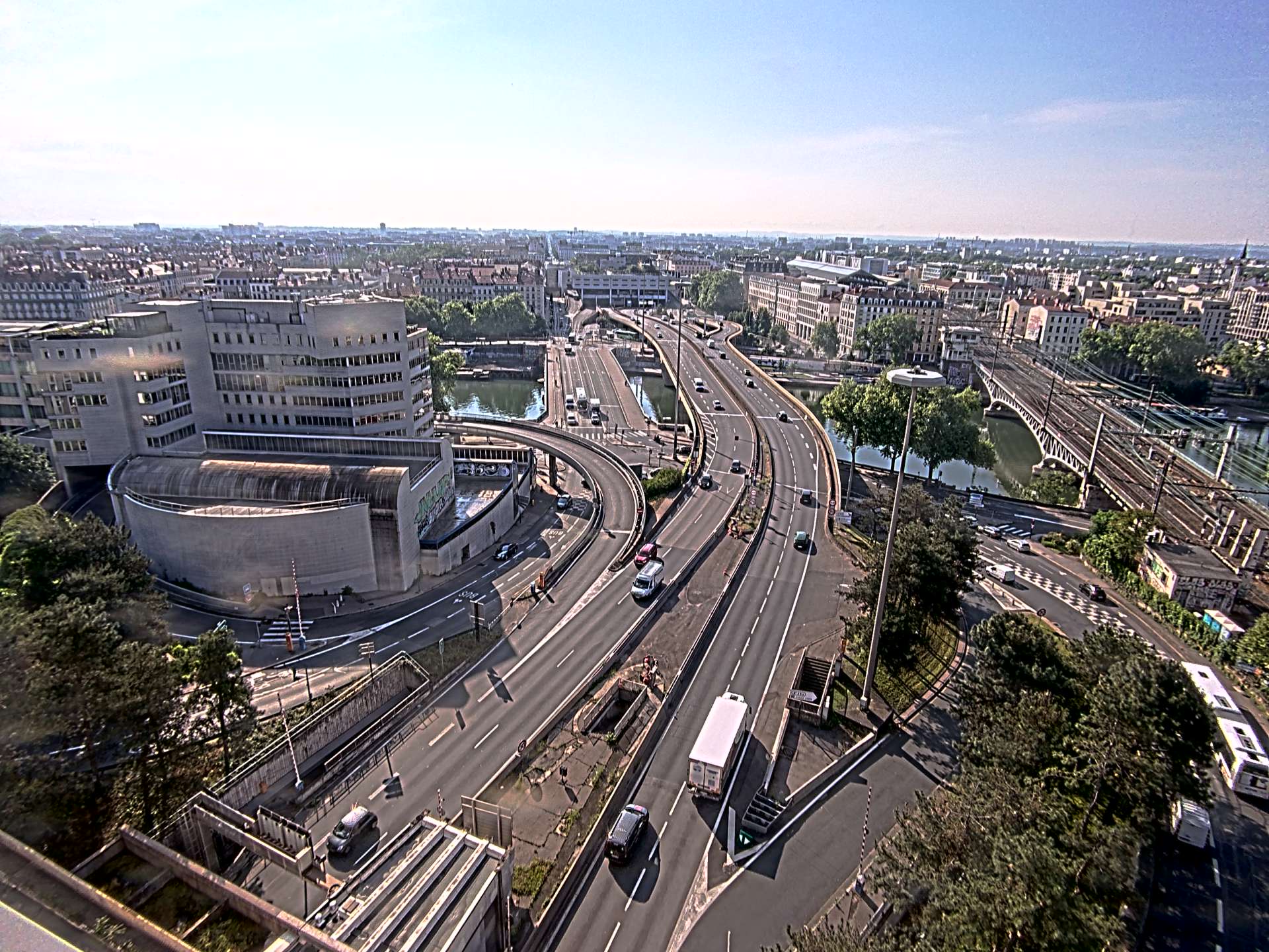 Caméra autoroute à Lyon Perrache à l'entrée Sud du Tunnel sous Fourvière, en direction de Marseille