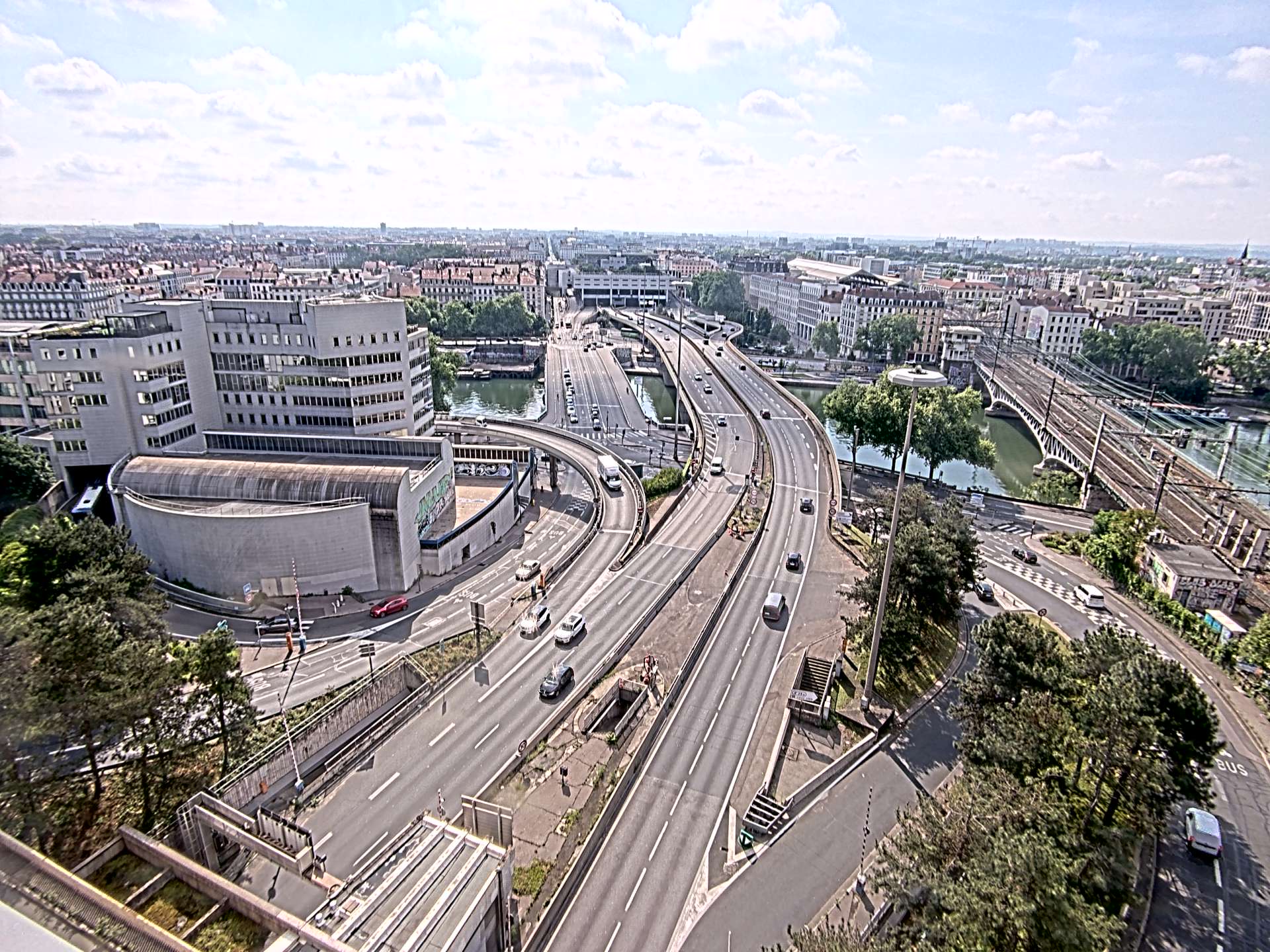 Caméra autoroute à Lyon Perrache à l'entrée Sud du Tunnel sous Fourvière, en direction de Marseille