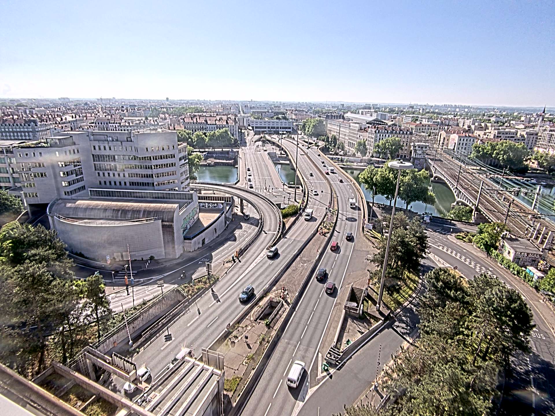 Caméra autoroute à Lyon Perrache à l'entrée Sud du Tunnel sous Fourvière, en direction de Marseille