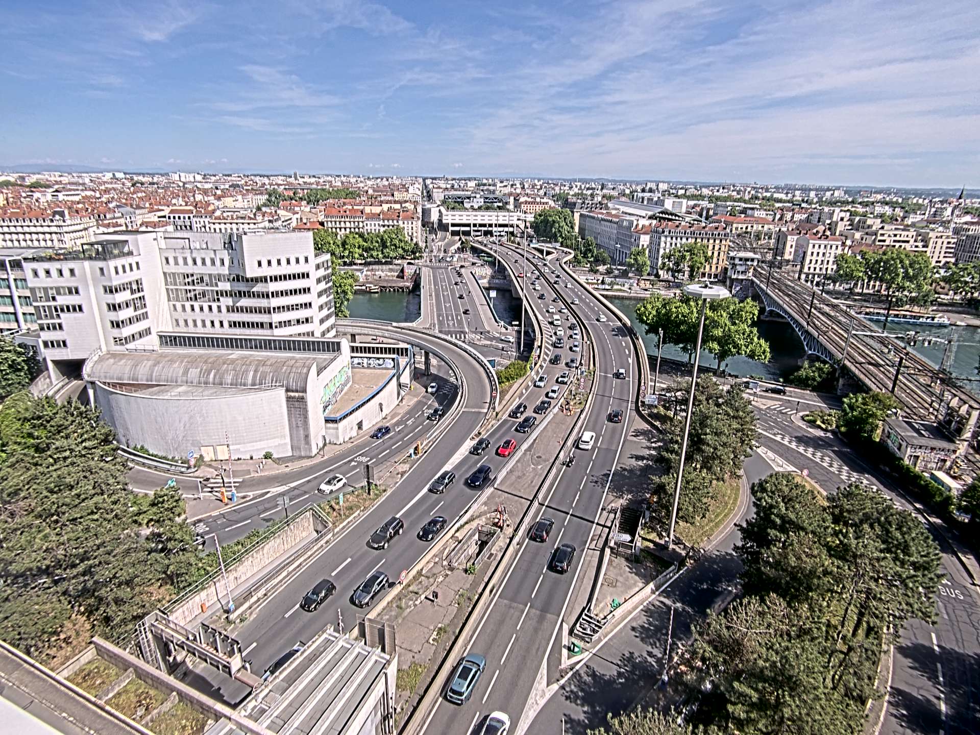 Caméra autoroute à Lyon Perrache à l'entrée Sud du Tunnel sous Fourvière, en direction de Marseille
