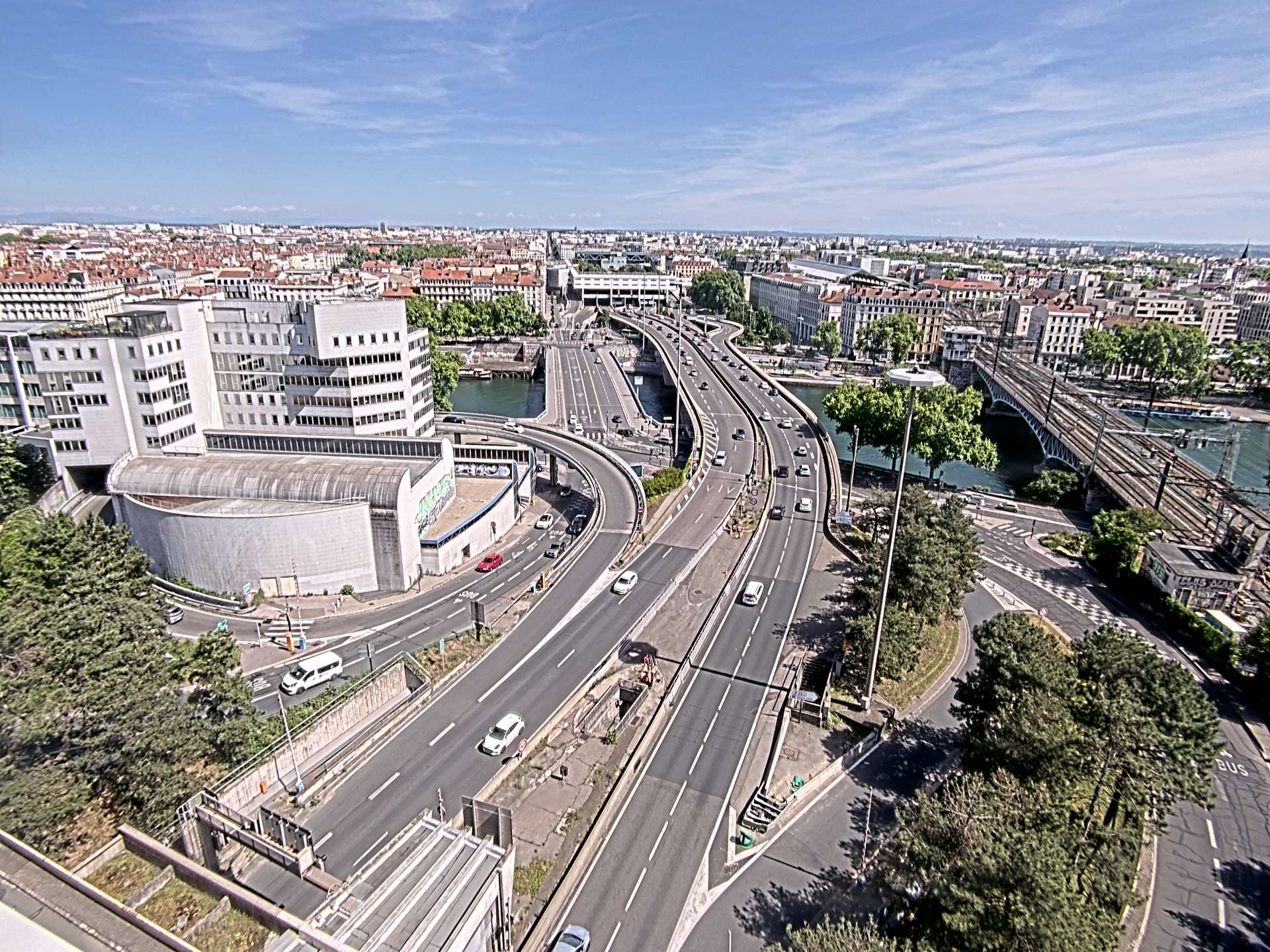 Caméra autoroute à Lyon Perrache à l'entrée Sud du Tunnel sous Fourvière, en direction de Marseille
