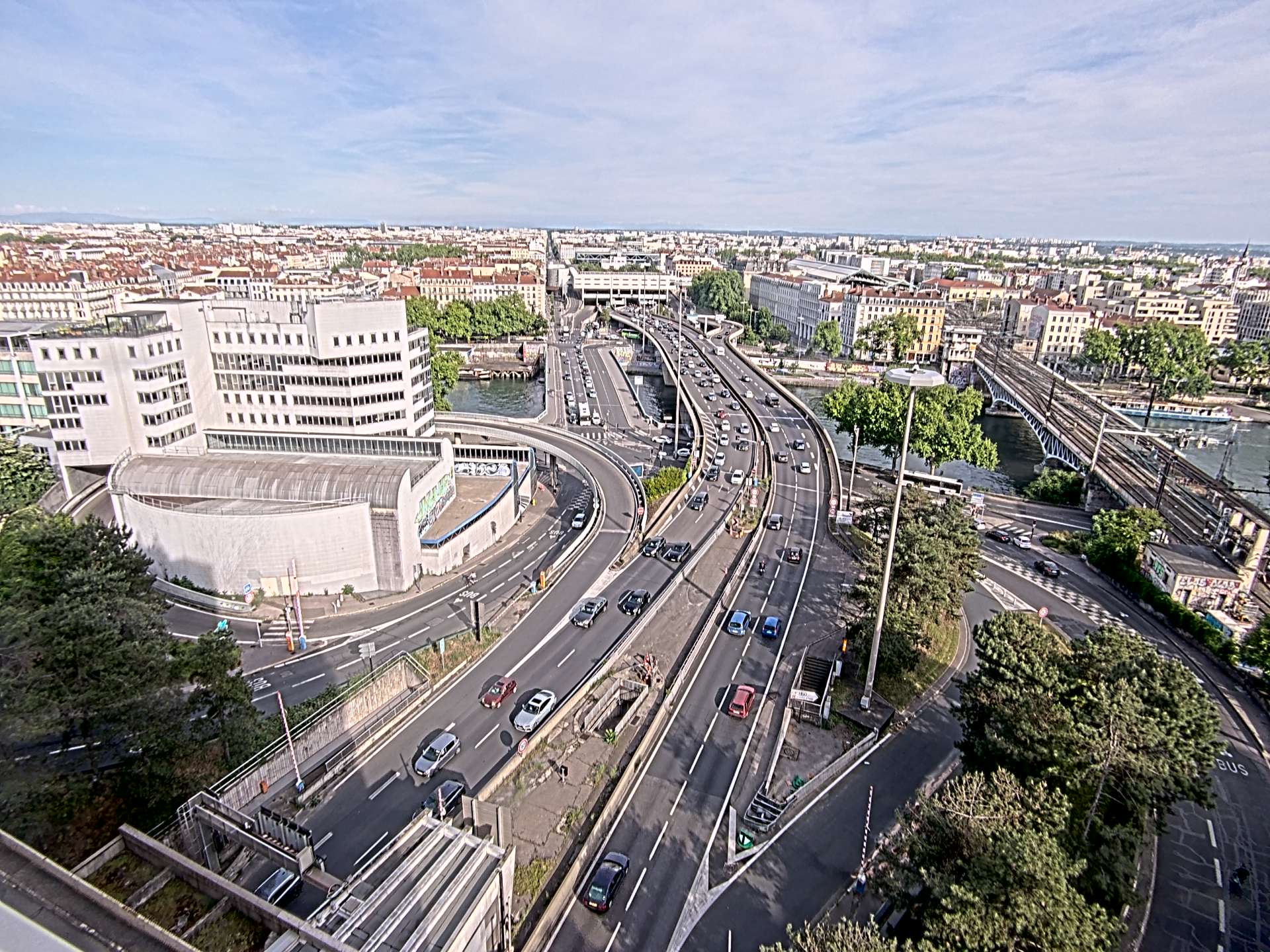 Caméra autoroute à Lyon Perrache à l'entrée Sud du Tunnel sous Fourvière, en direction de Marseille