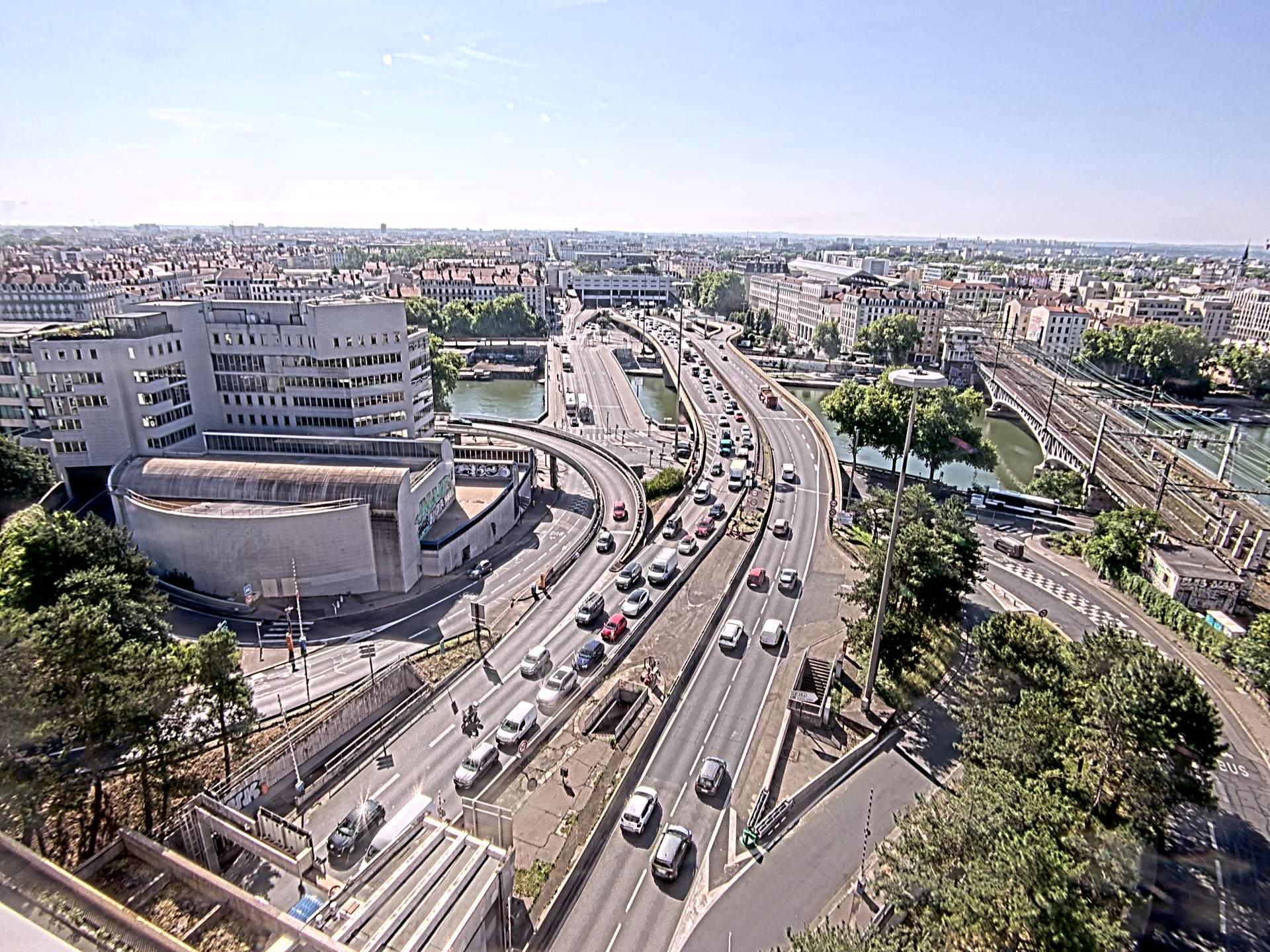 Caméra autoroute à Lyon Perrache à l'entrée Sud du Tunnel sous Fourvière, en direction de Marseille