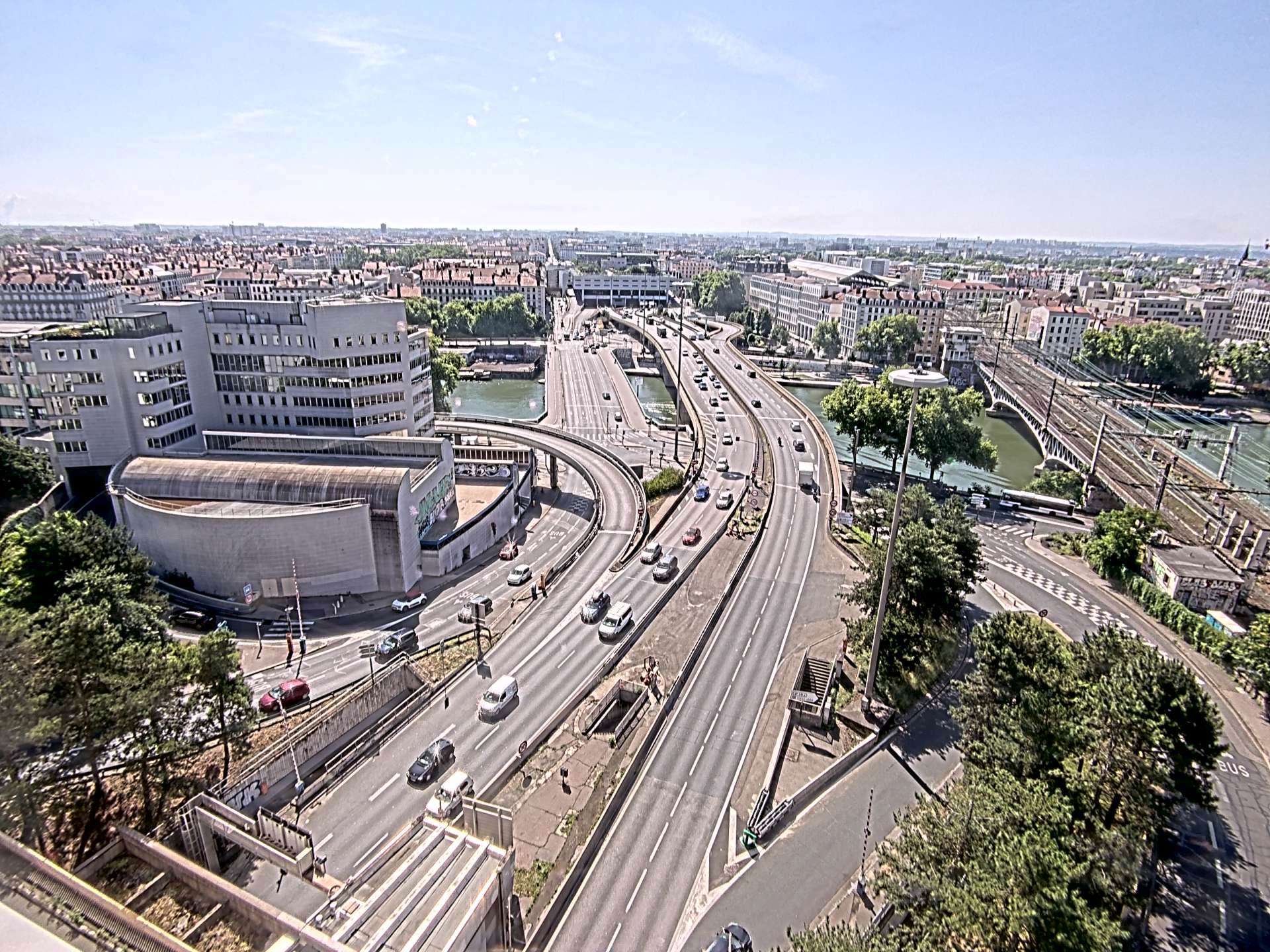 Caméra autoroute à Lyon Perrache à l'entrée Sud du Tunnel sous Fourvière, en direction de Marseille