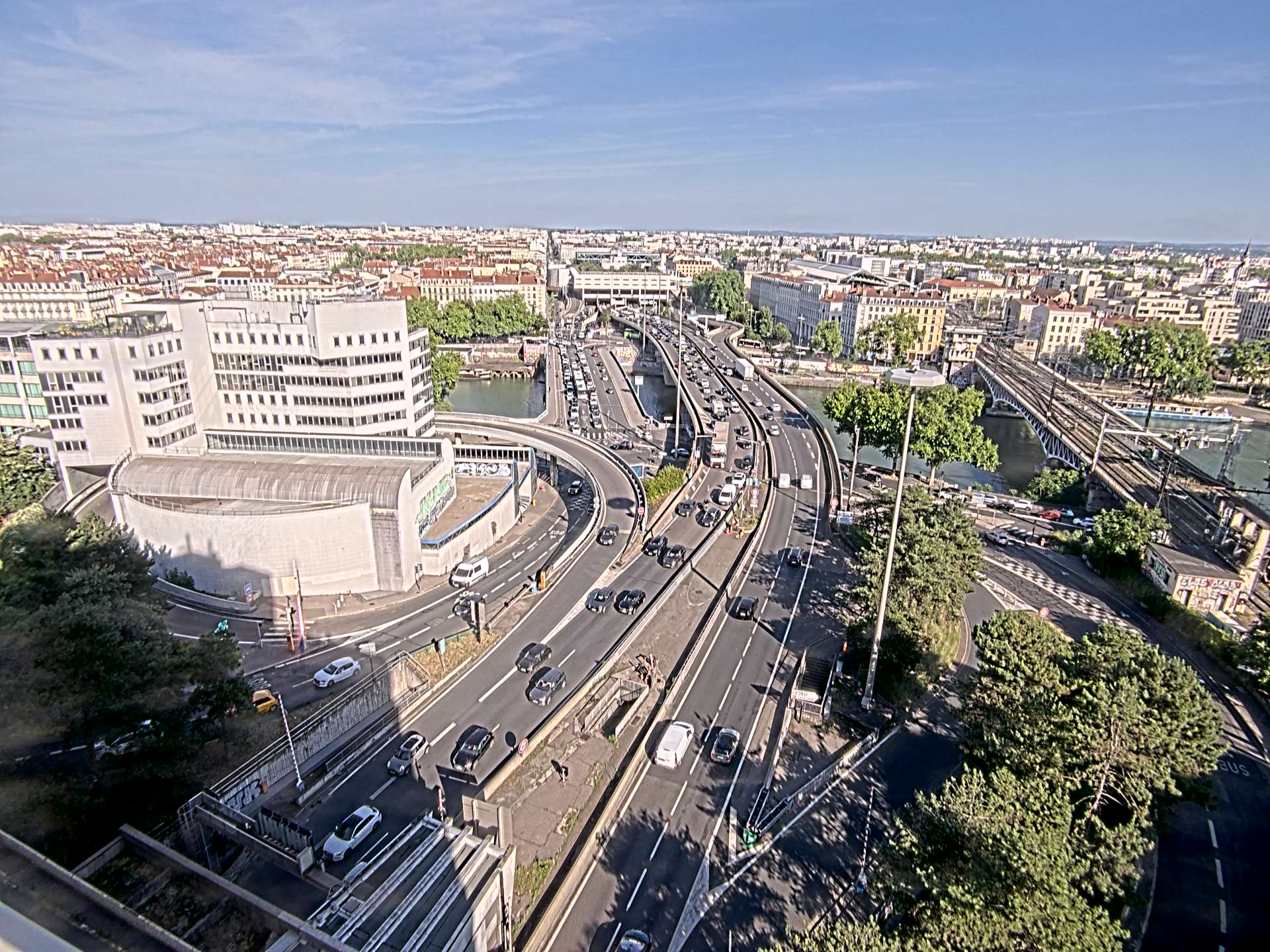 Caméra autoroute à Lyon Perrache à l'entrée Sud du Tunnel sous Fourvière, en direction de Marseille
