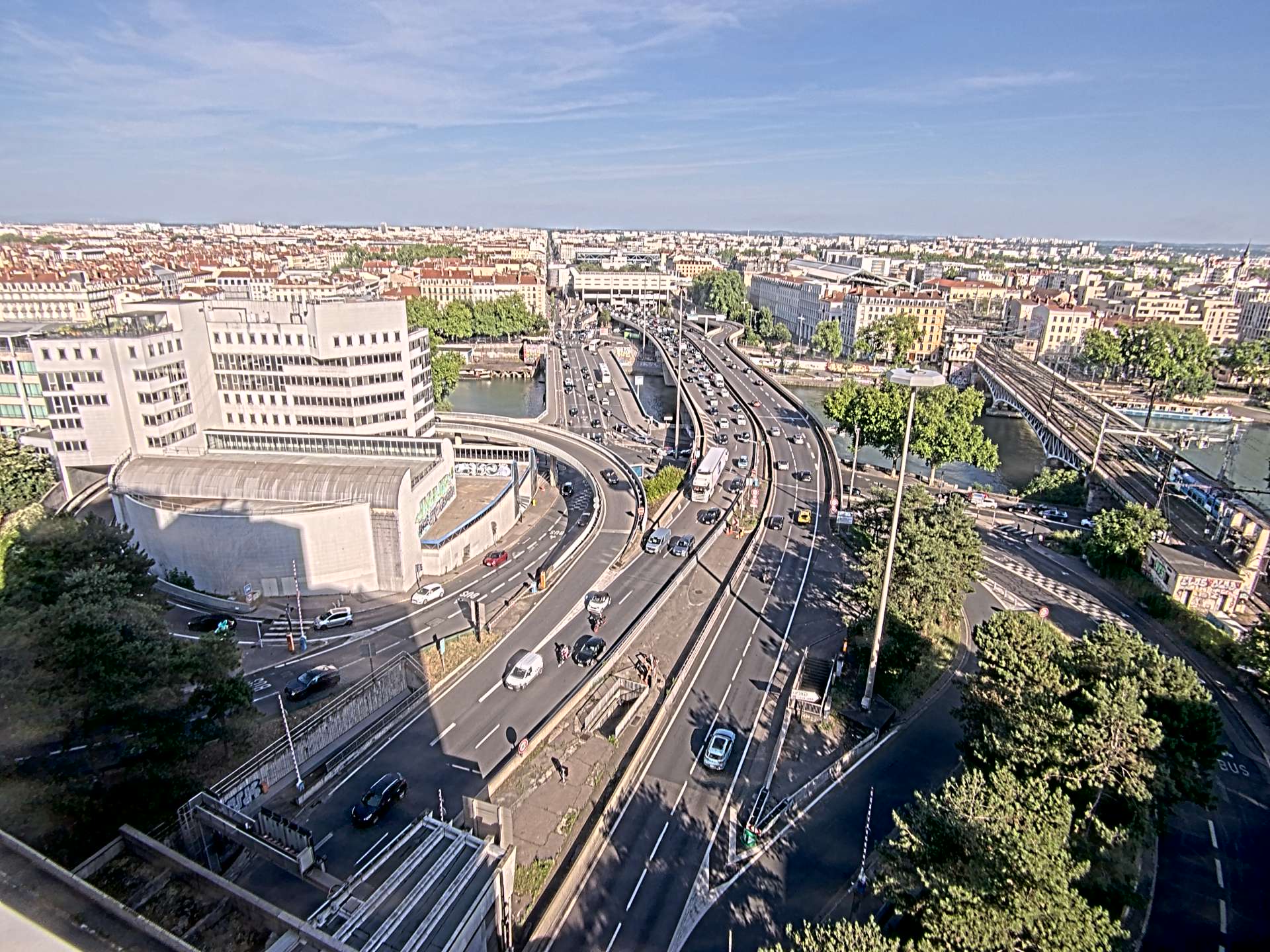 Caméra autoroute à Lyon Perrache à l'entrée Sud du Tunnel sous Fourvière, en direction de Marseille